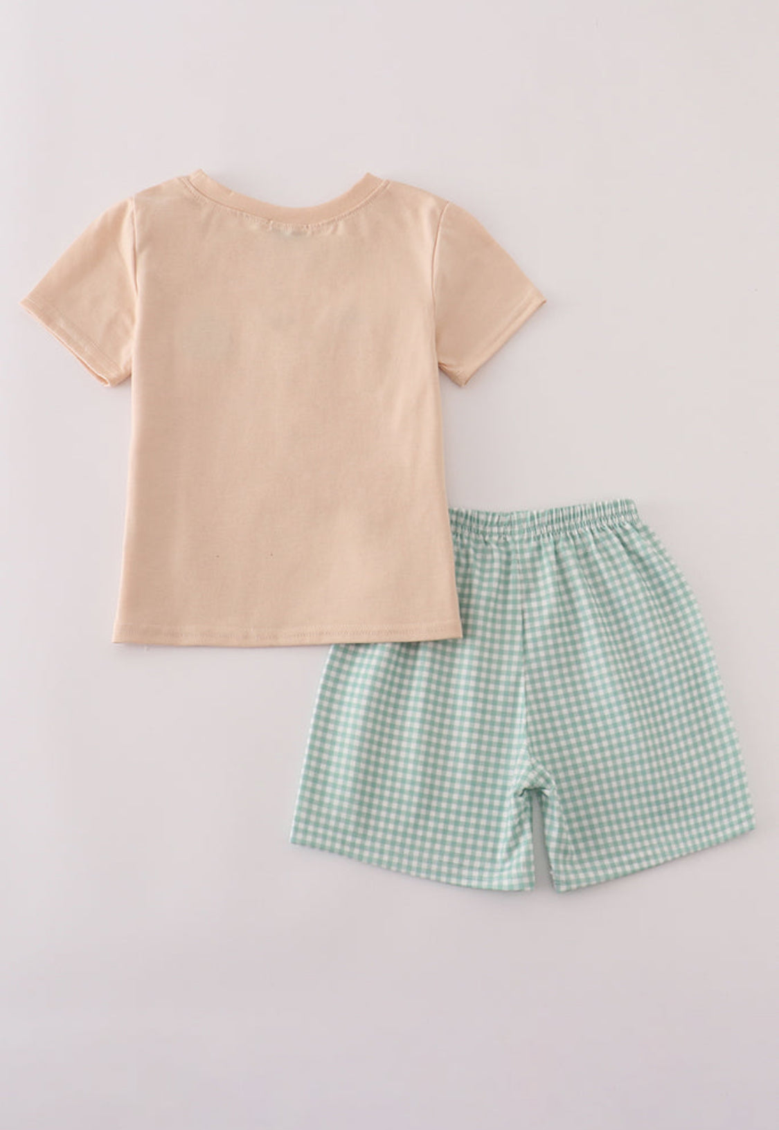 Beige French Knot Boy’s Short Set