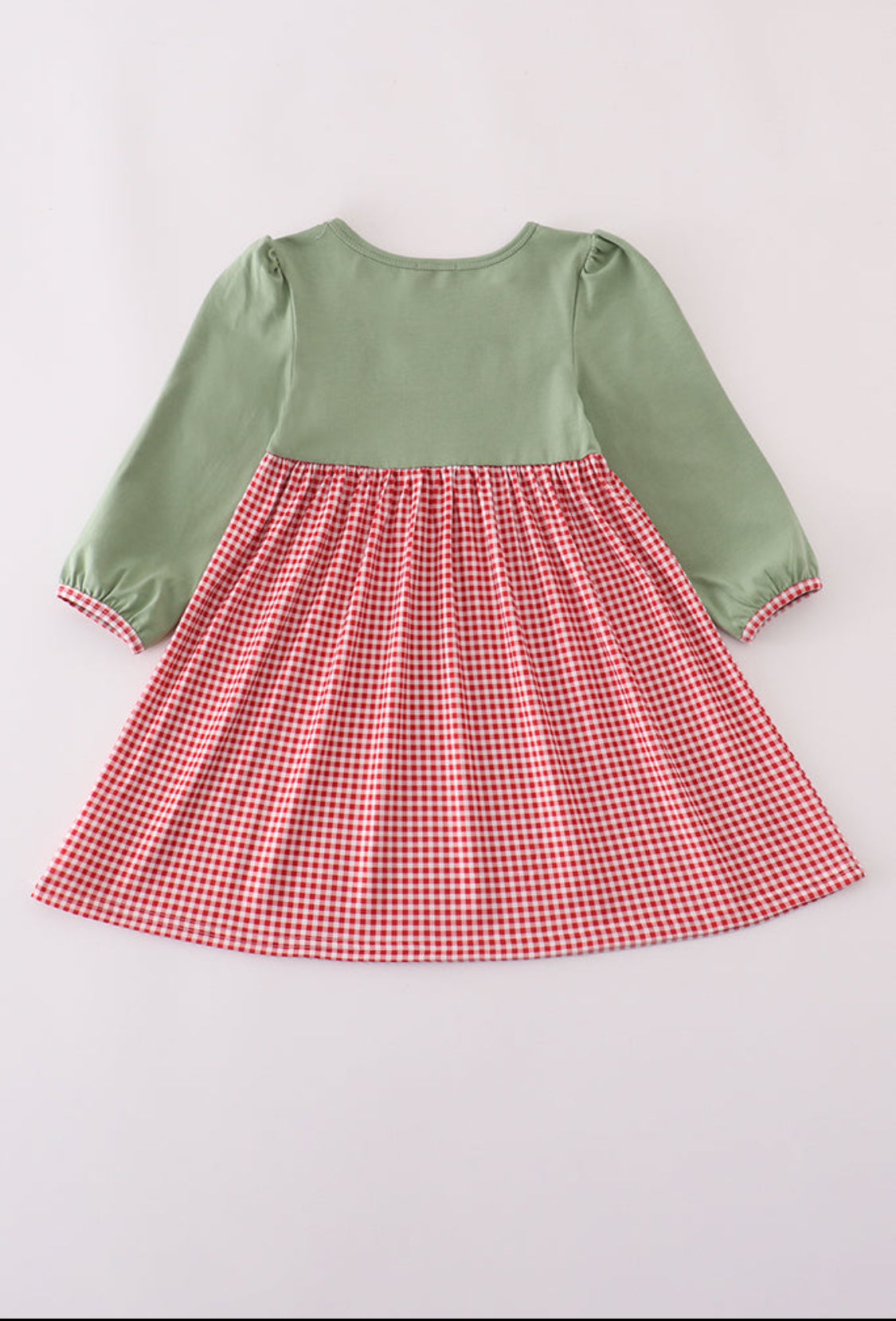 Green Reindeer Embroidery Dress
