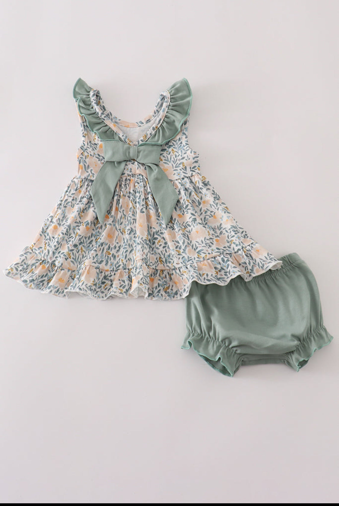 Fall Floral Print Ruffle Girl Bloomer Set