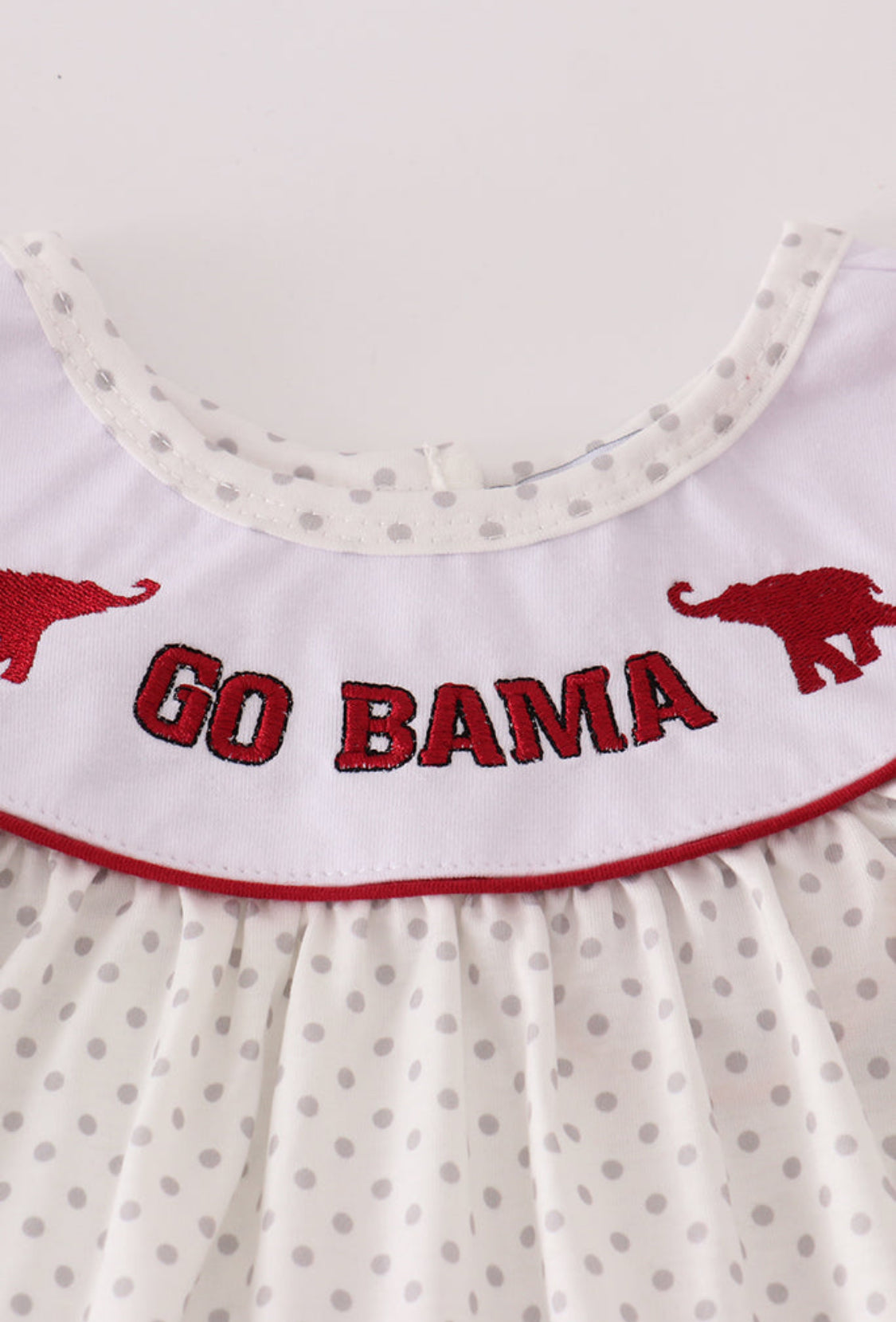 Maroon Alabama Embroidery Dot Girl’s Bubble