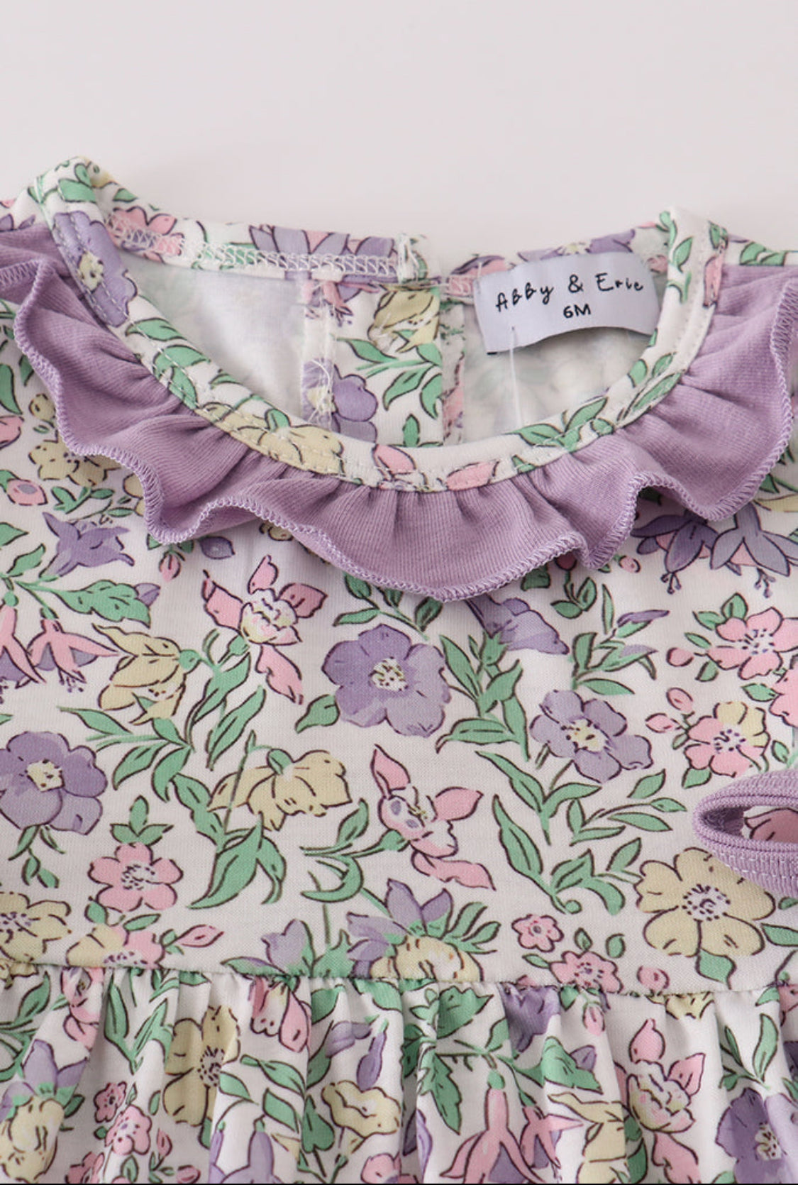 Purple Floral Print Ruffle Girl’s Bloomer Set