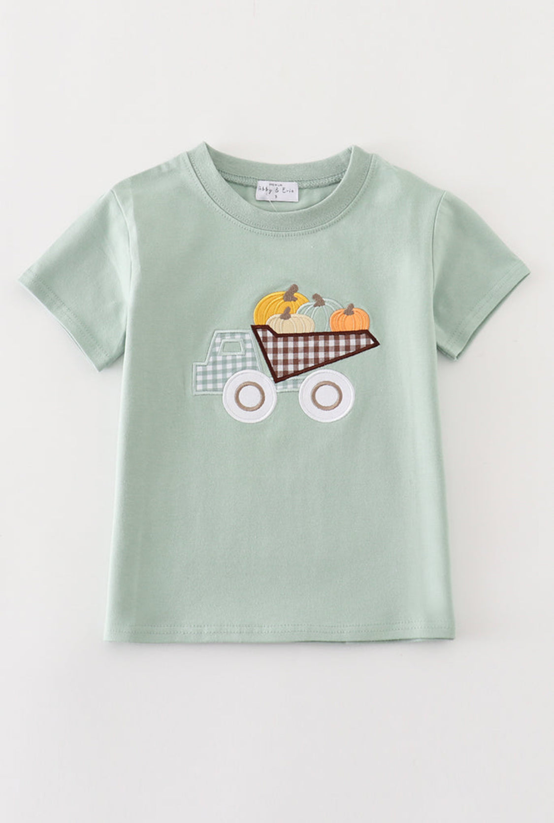 Sage Truck Pumpkin Embroidery Boy’s Top