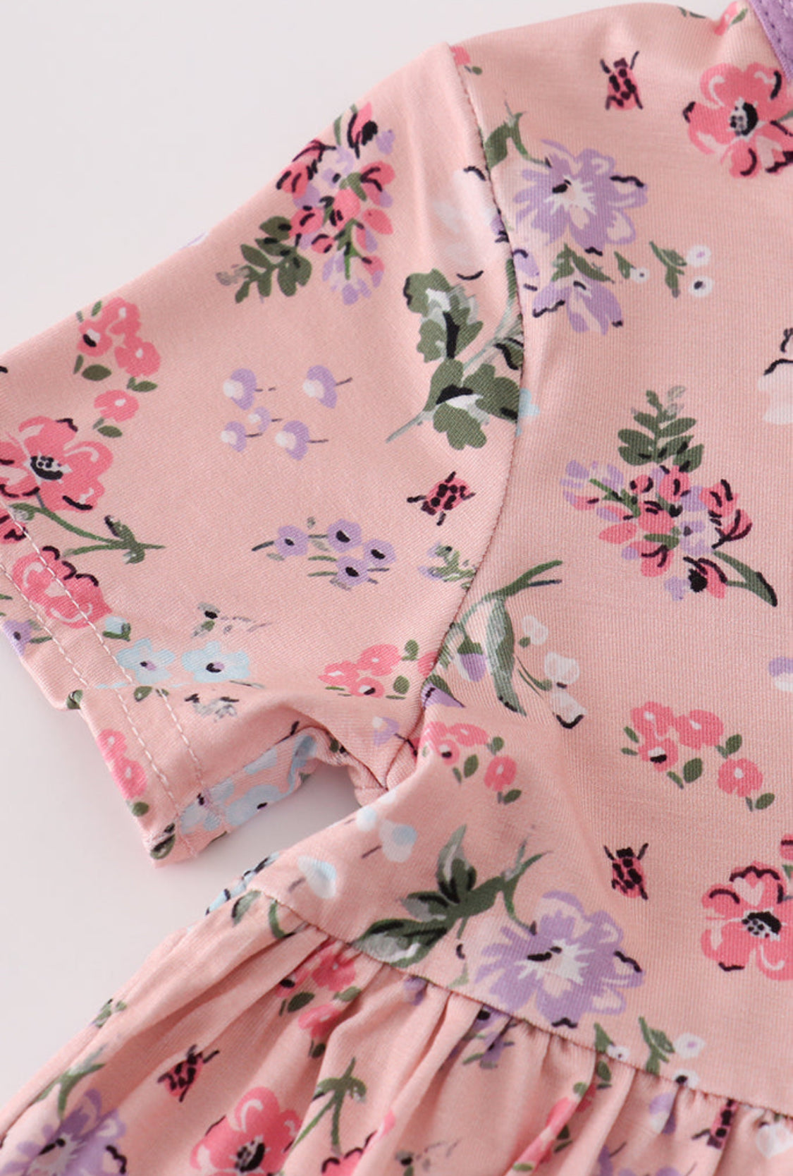 Purple Floral Print Bamboo Dress