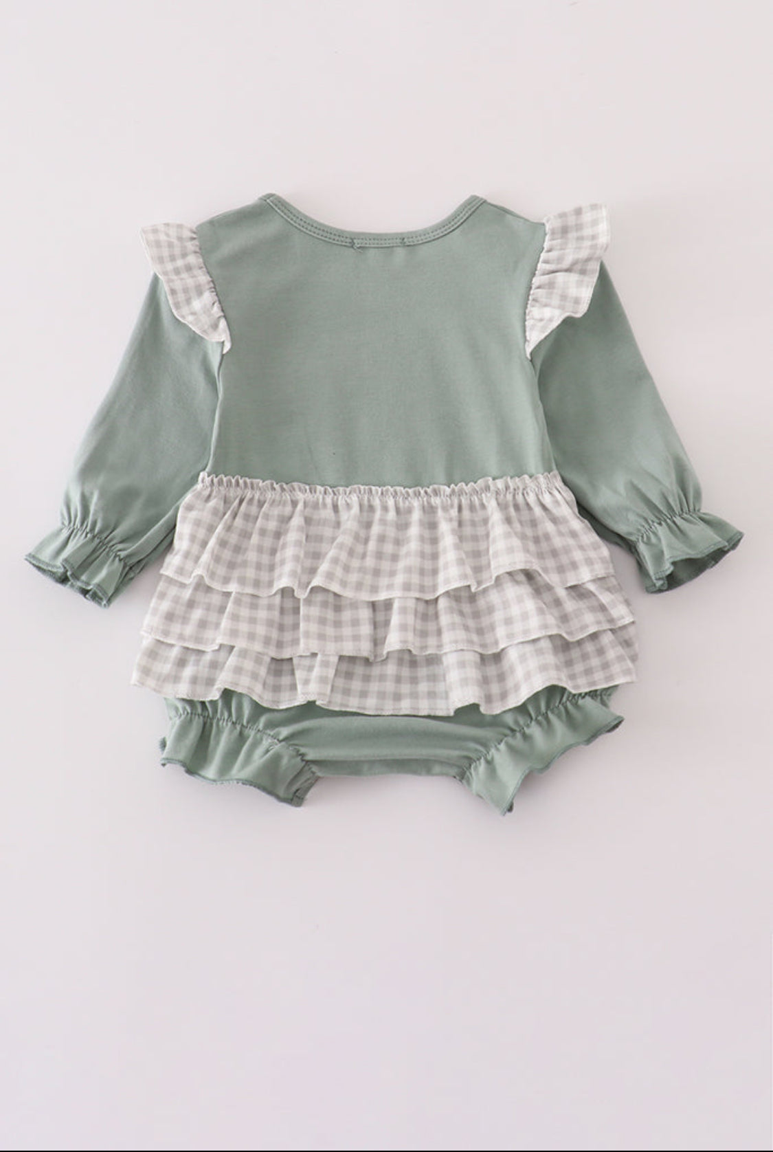 Sage Turkey French Knot Ruffle Girl’s Bubble