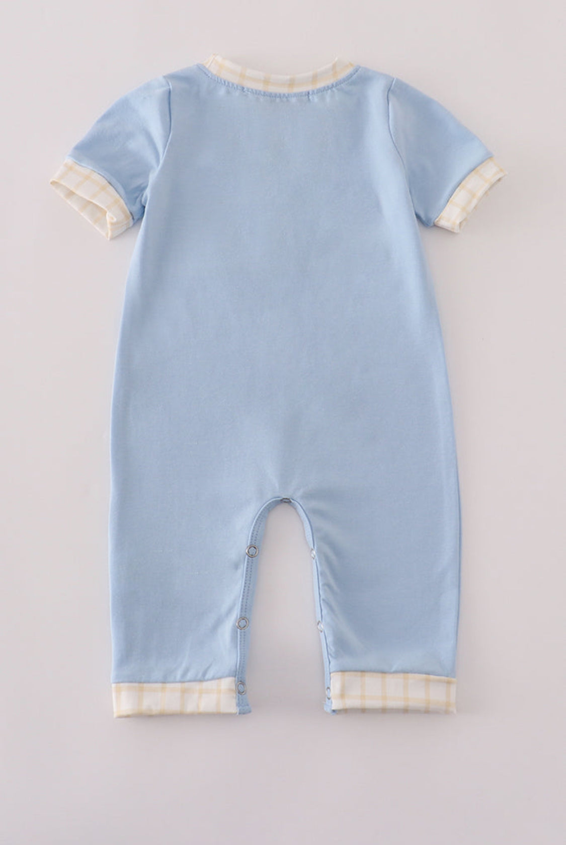 Blue Embroidery Unisex Romper