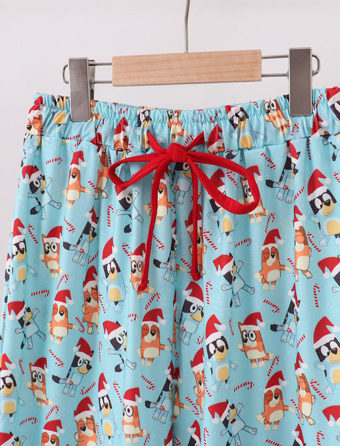 Blue Christmas Character Print MOM Pajama Pants