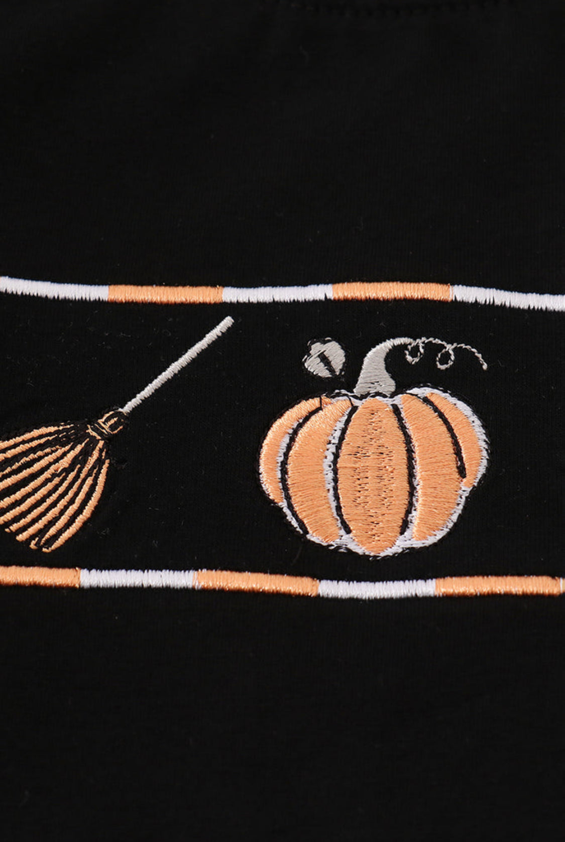 Black Witch Pumpkin Embroidery Boy’s Short Set