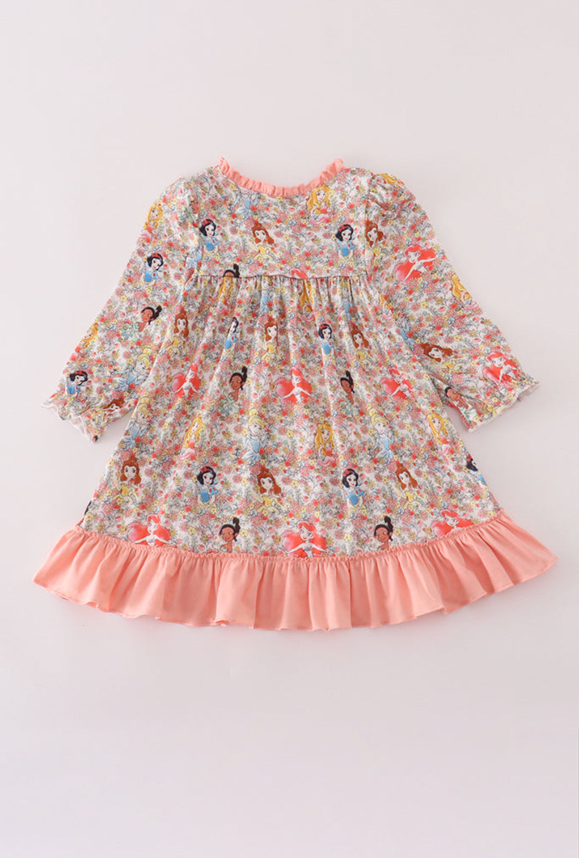 Princess Floral Print Ruffle Gown