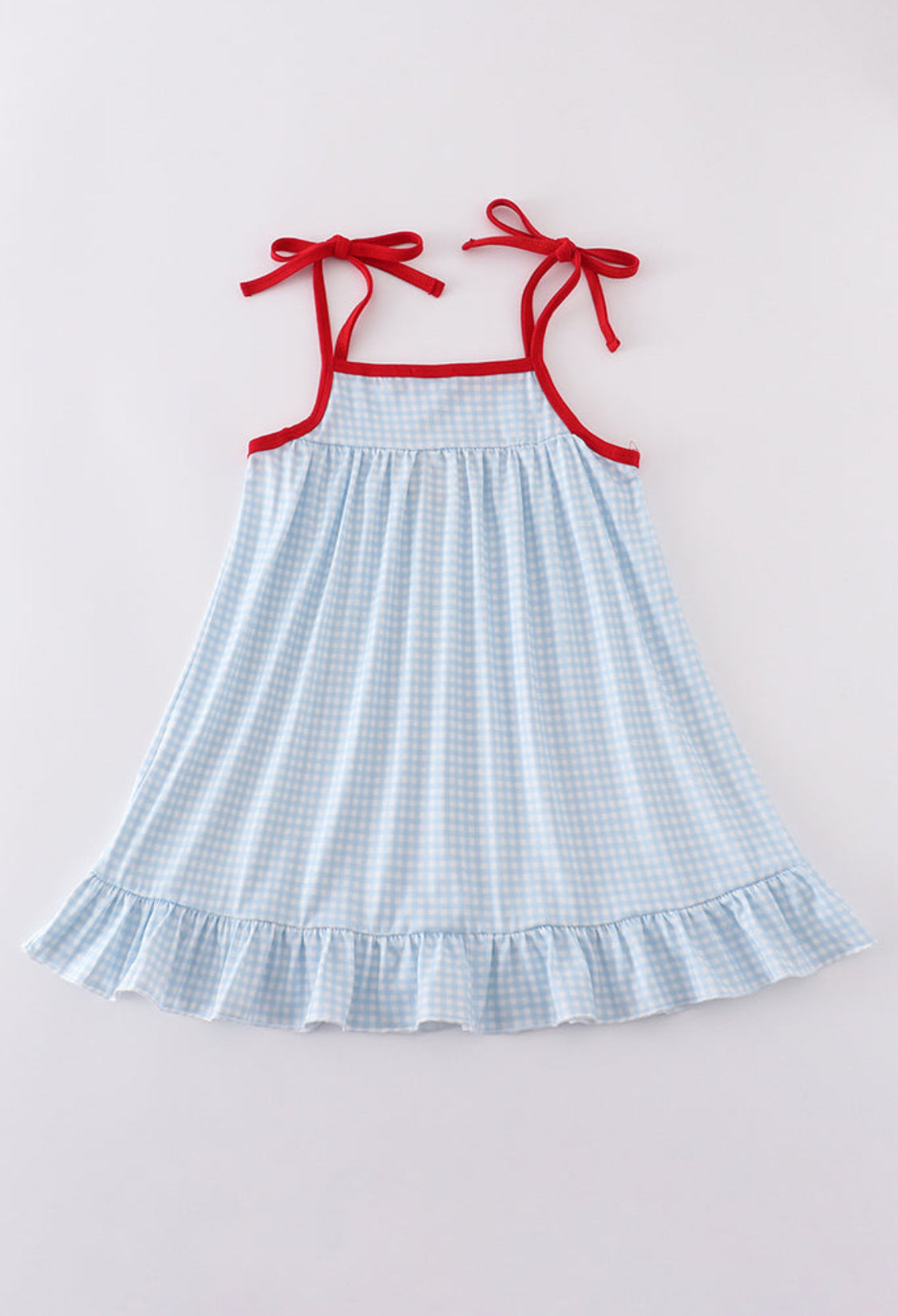 Gingham Star Embroidery Girl’s Dress