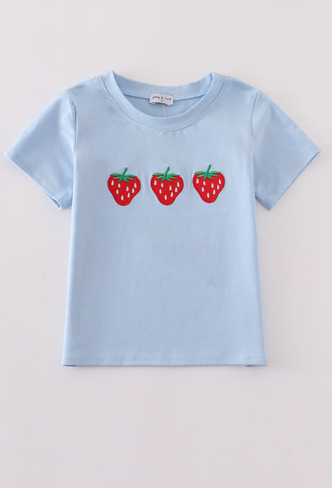 Blue Strawberry Embroidery Boy’s Top