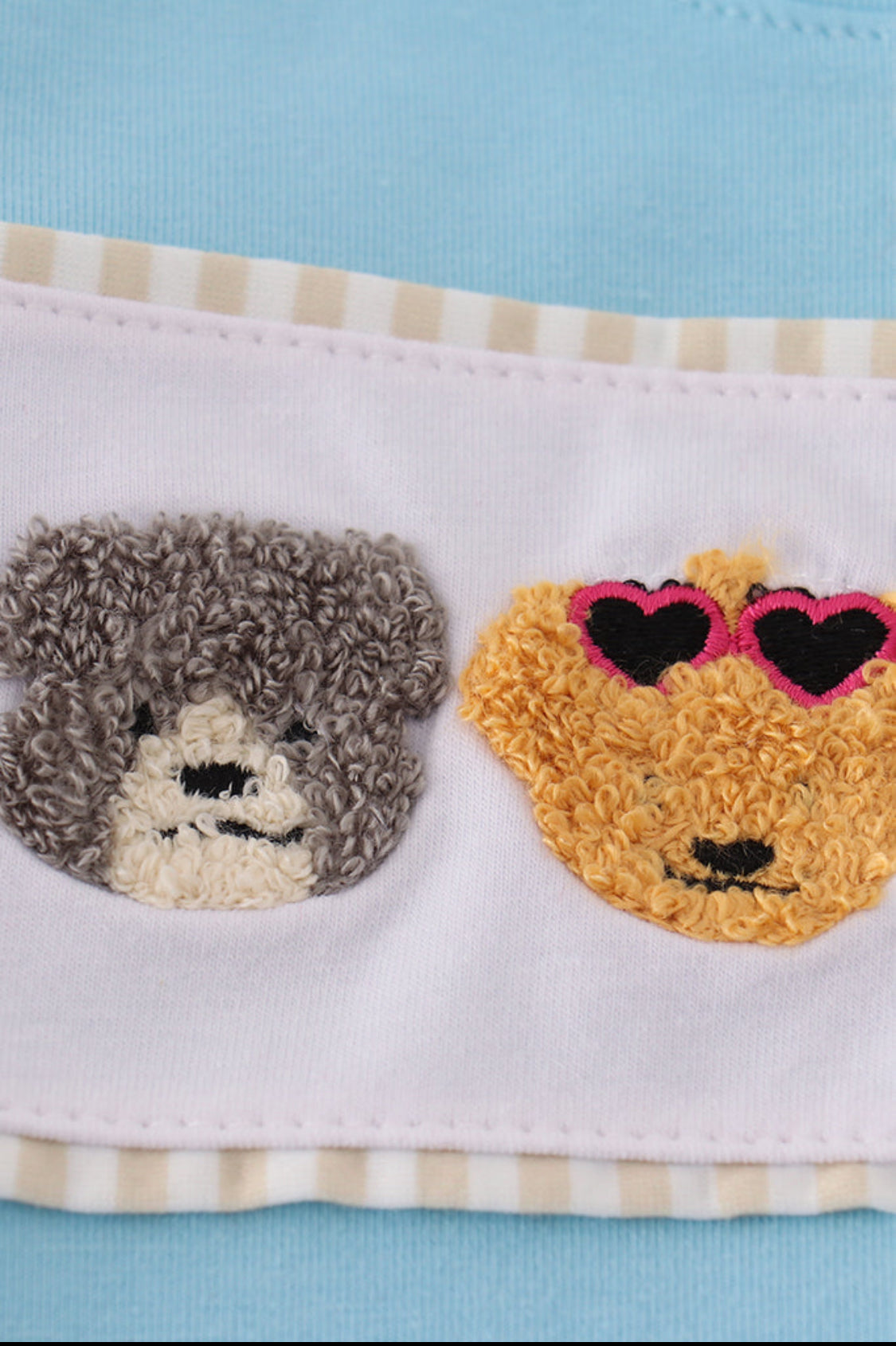 Blue Puppy French Knot StripedBoy’s Pants Set