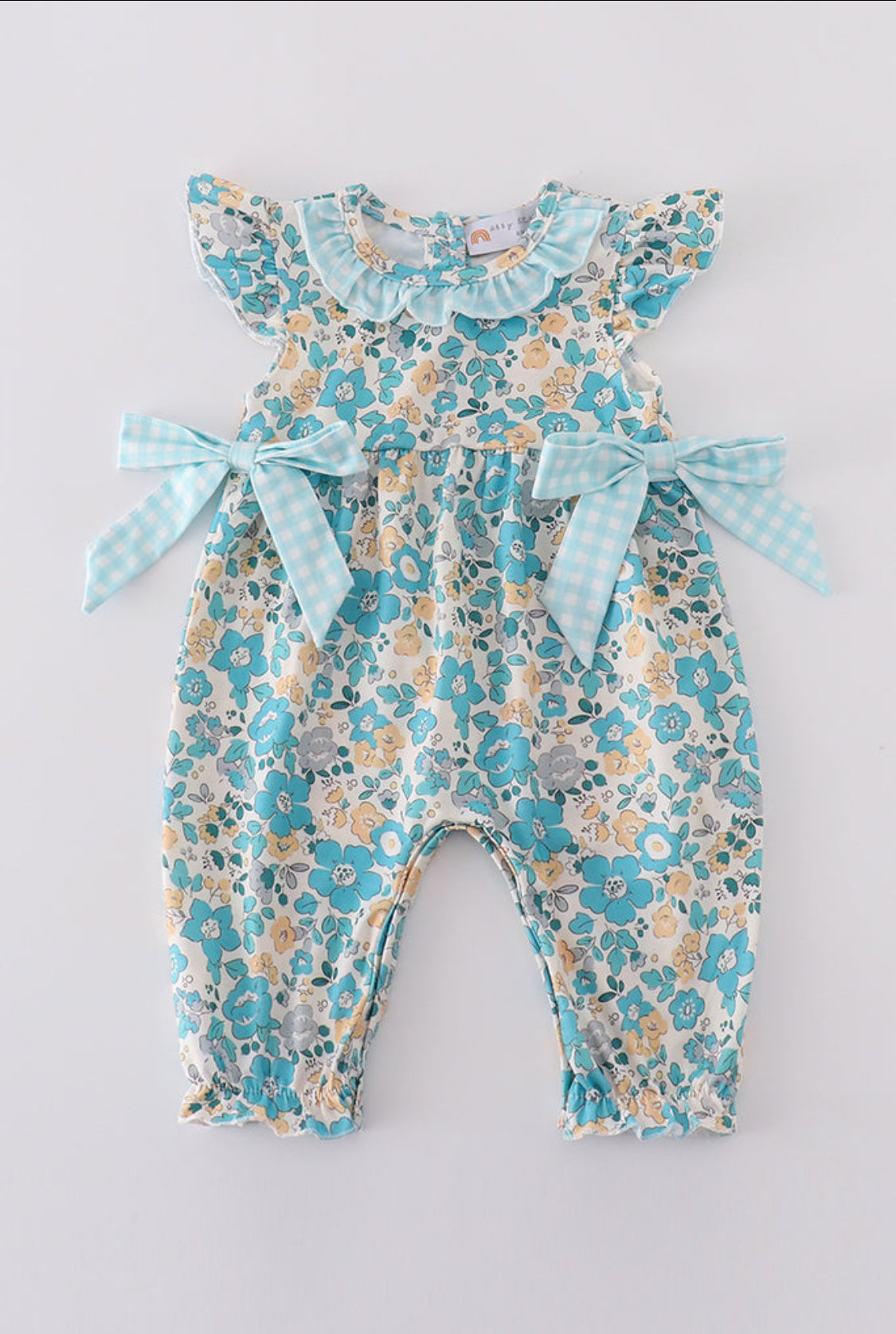 Blue Aqua Meadow Girl’s Romper