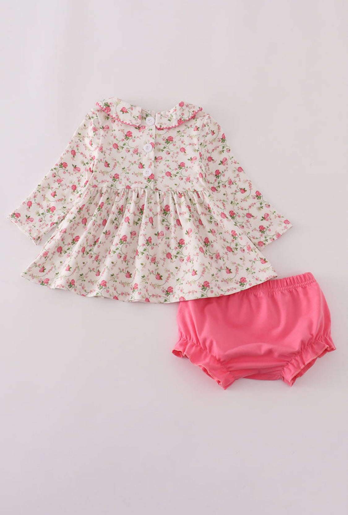 Pink Rose Hand Smocked Girl’s Bloomer Set