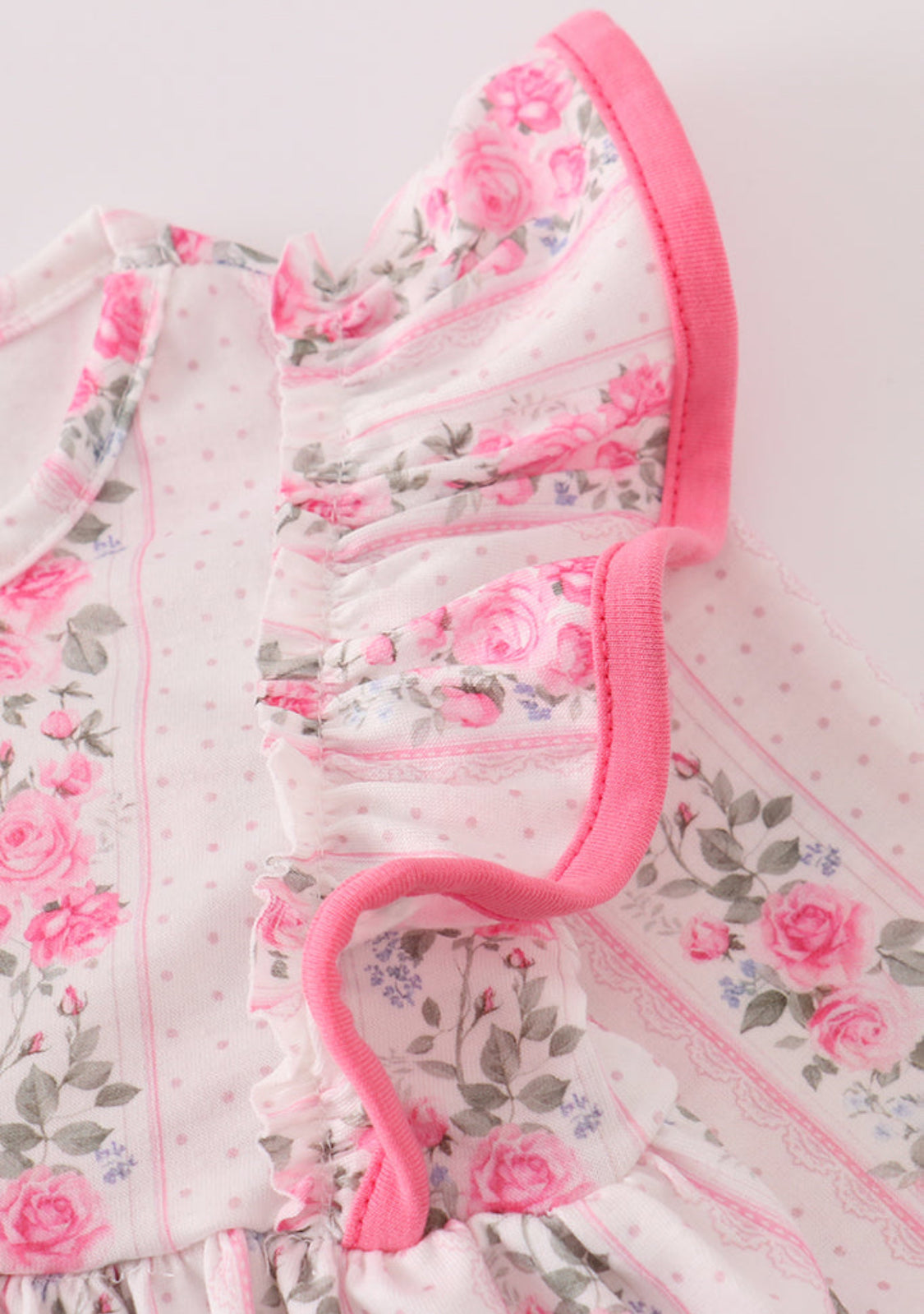 Pink Floral Print Ruffle Girl’s Bloomer Set