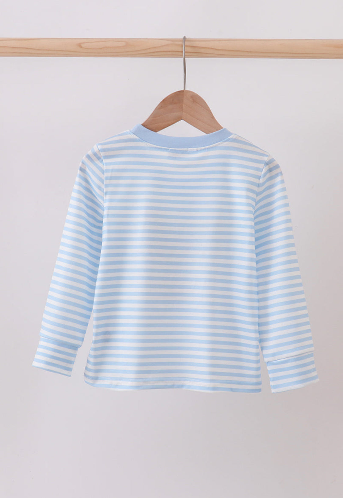 Blue Stripe Reindeer Applique Boy’s Top