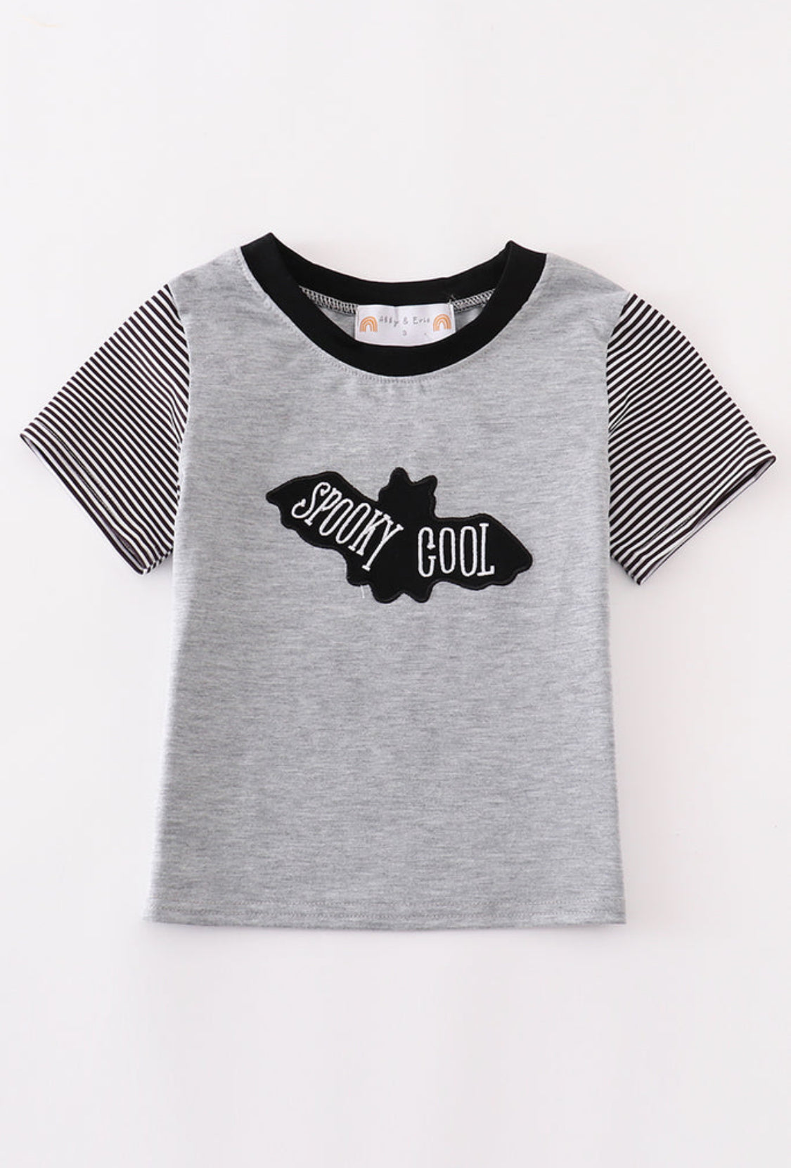Grey Stripe Halloween Spooky Cool Boy Top