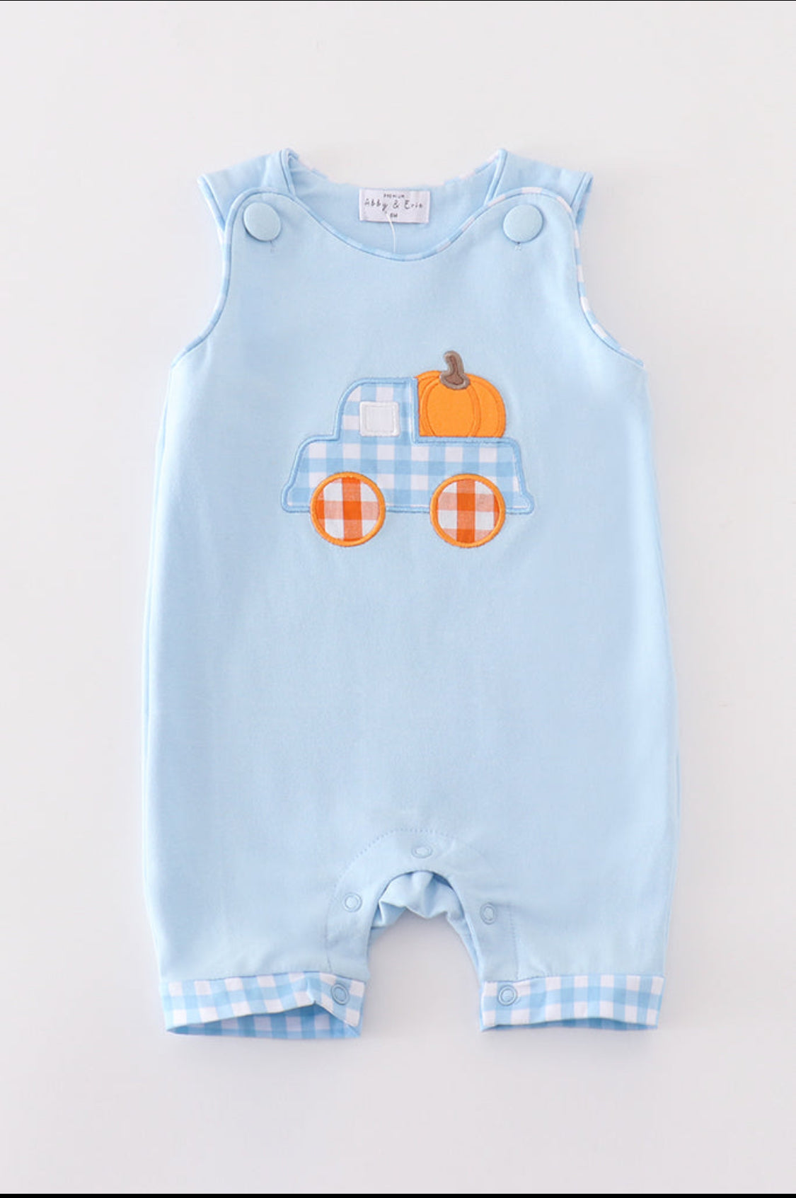 Blue Truck Pumpkin Embroidery Boy JonJon