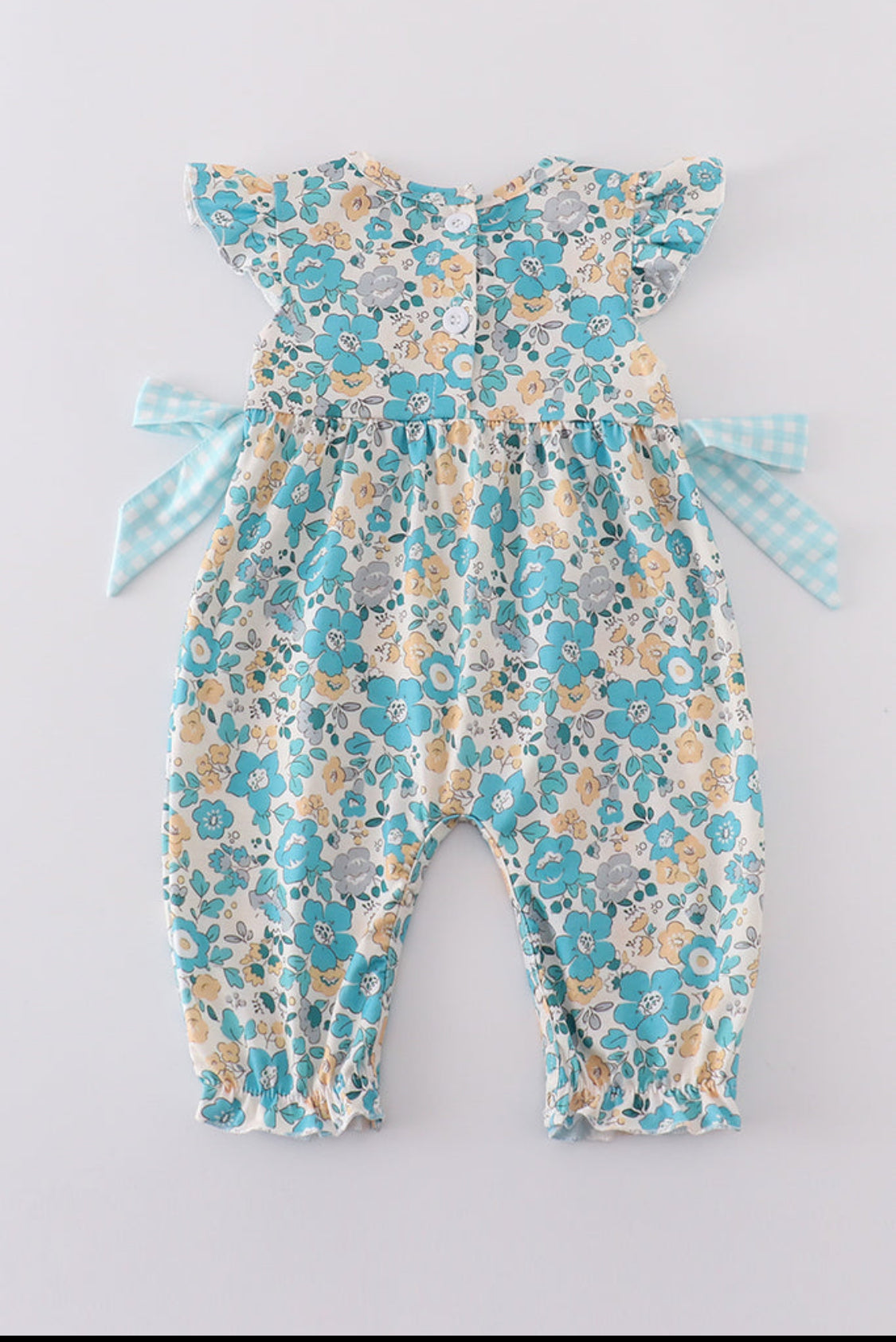 Blue Aqua Meadow Girl’s Romper