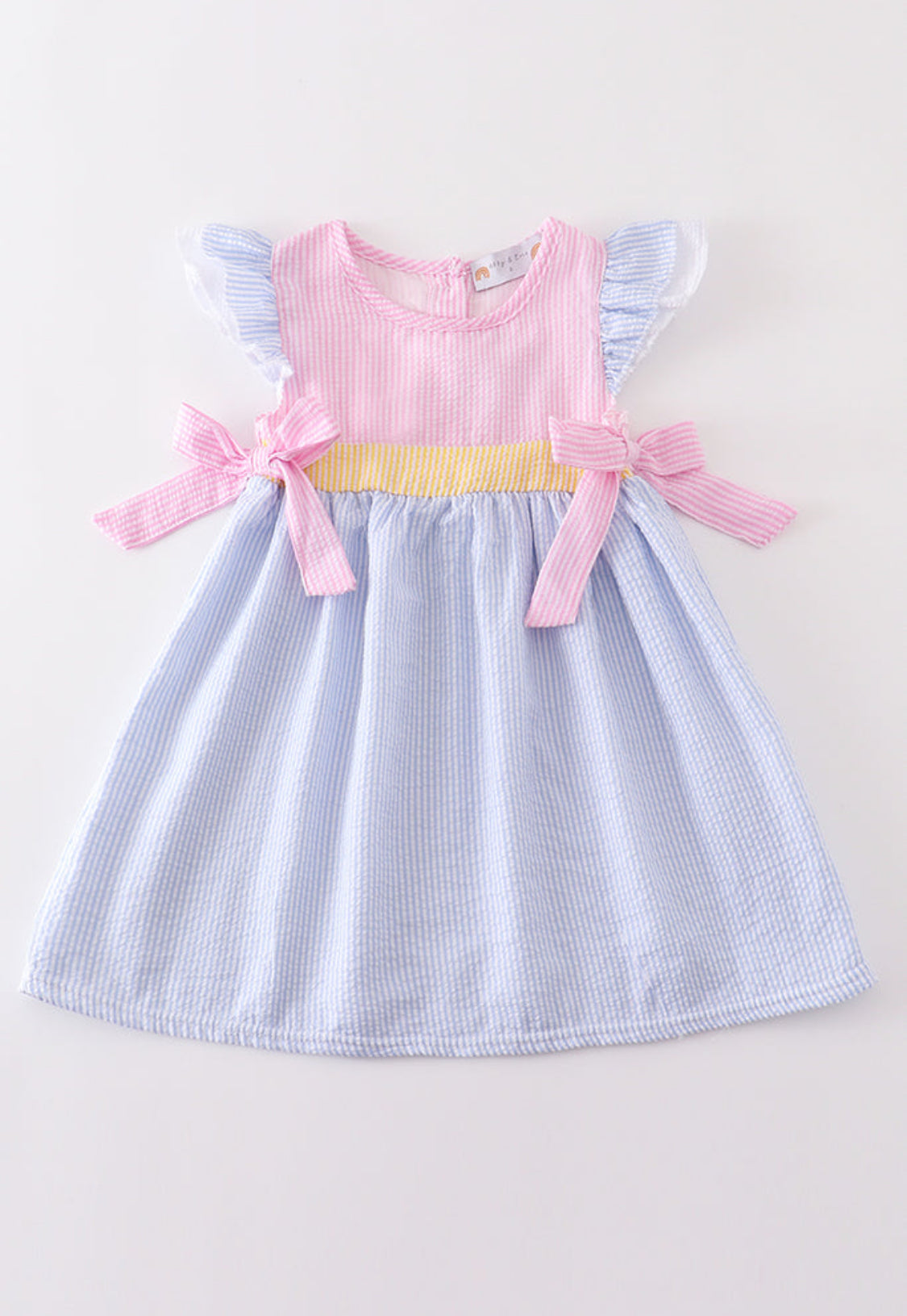 Pink Stripe Seersucker Dress
