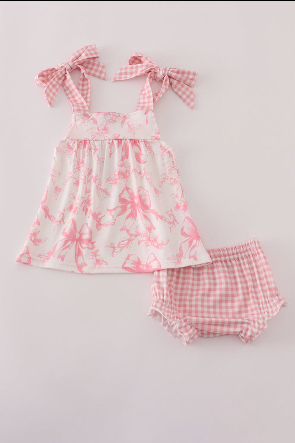 Pink Bow Print girl’s Bloomer Set
