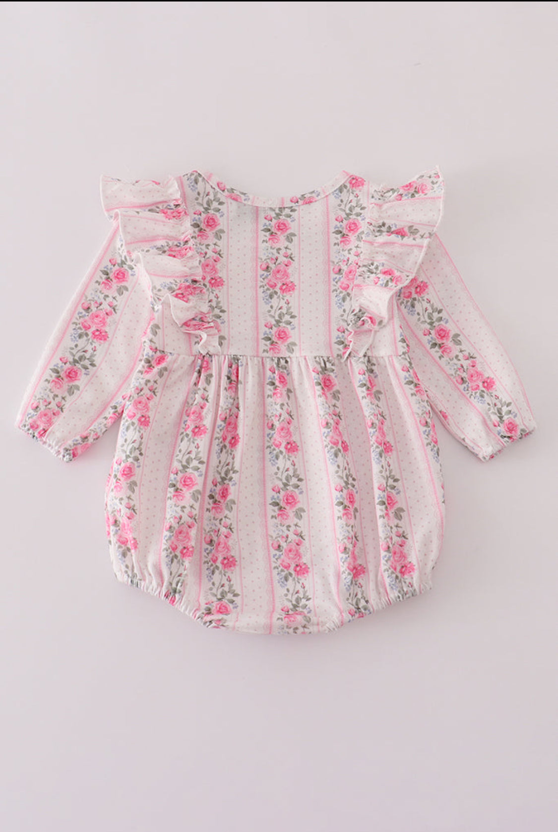 Pink Floral Print Ruffle Girl’s Bubble.