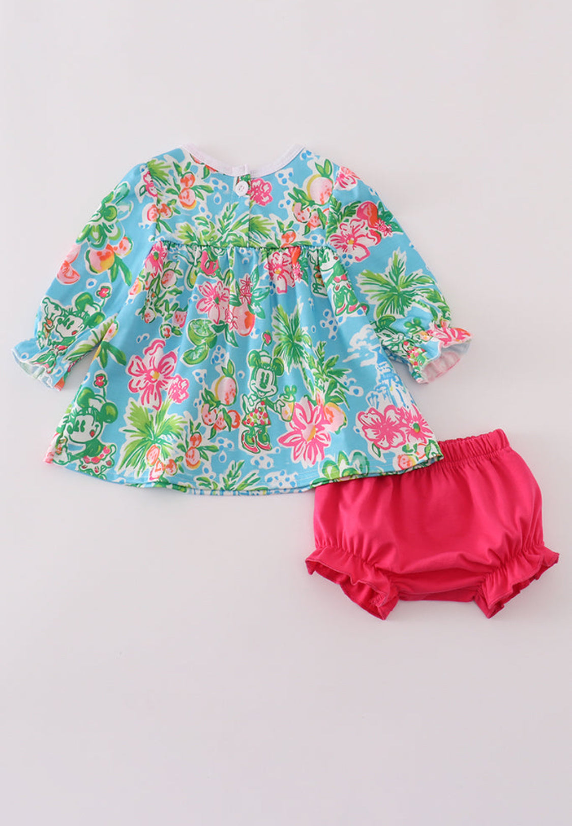 Green Floral Character Appliqué Girl’s Bloomer Set