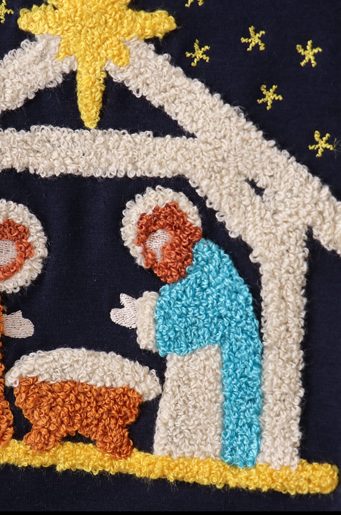 Navy Nativity French Knot Boy’s Pants Set