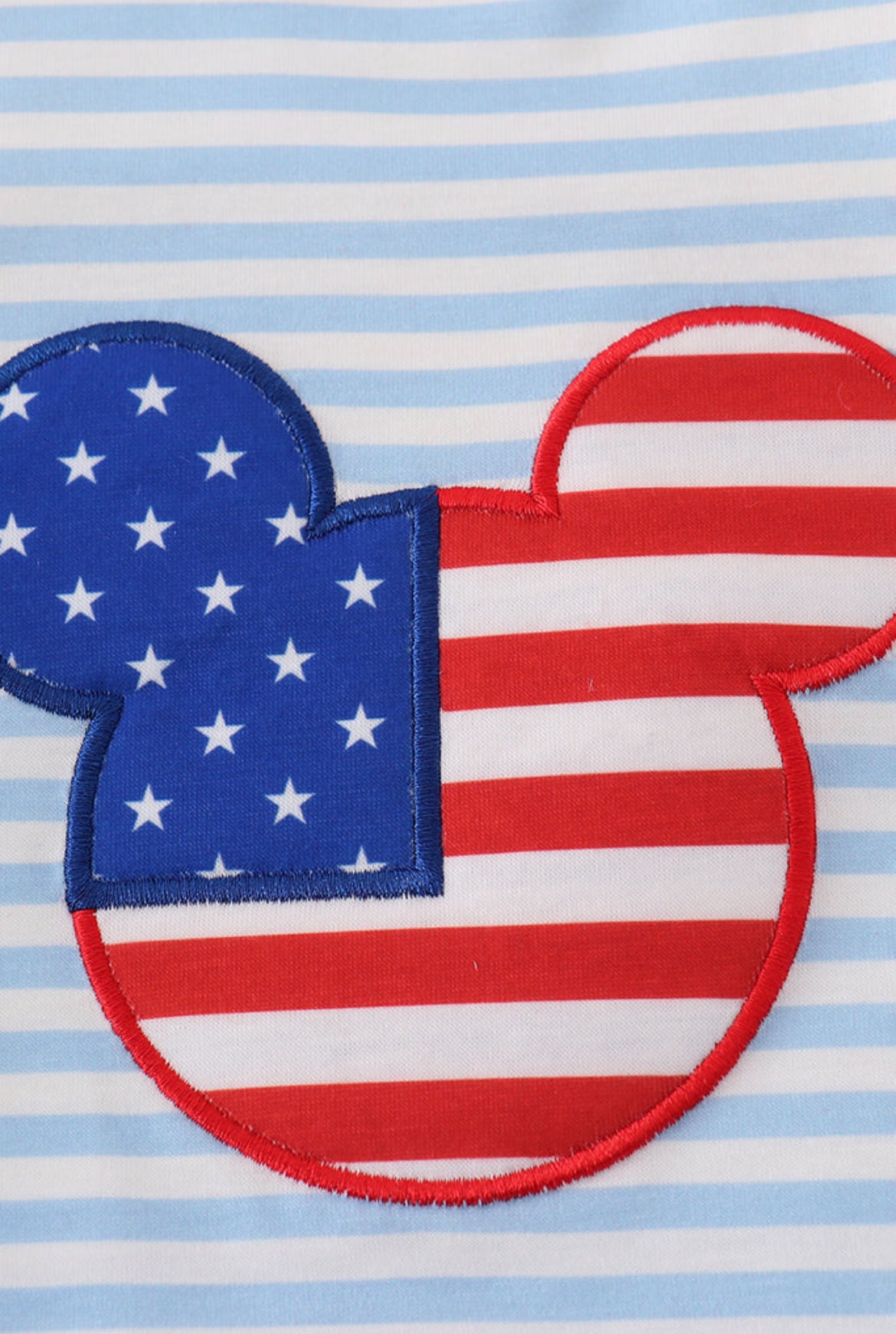 Boy’s Blue Character Appliqué Striped Bubble