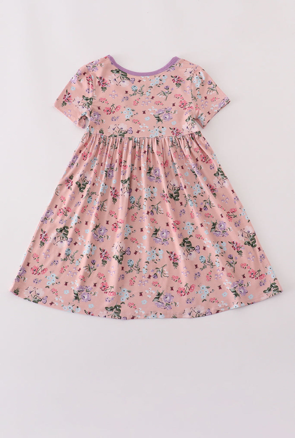 Purple Floral Print Bamboo Dress