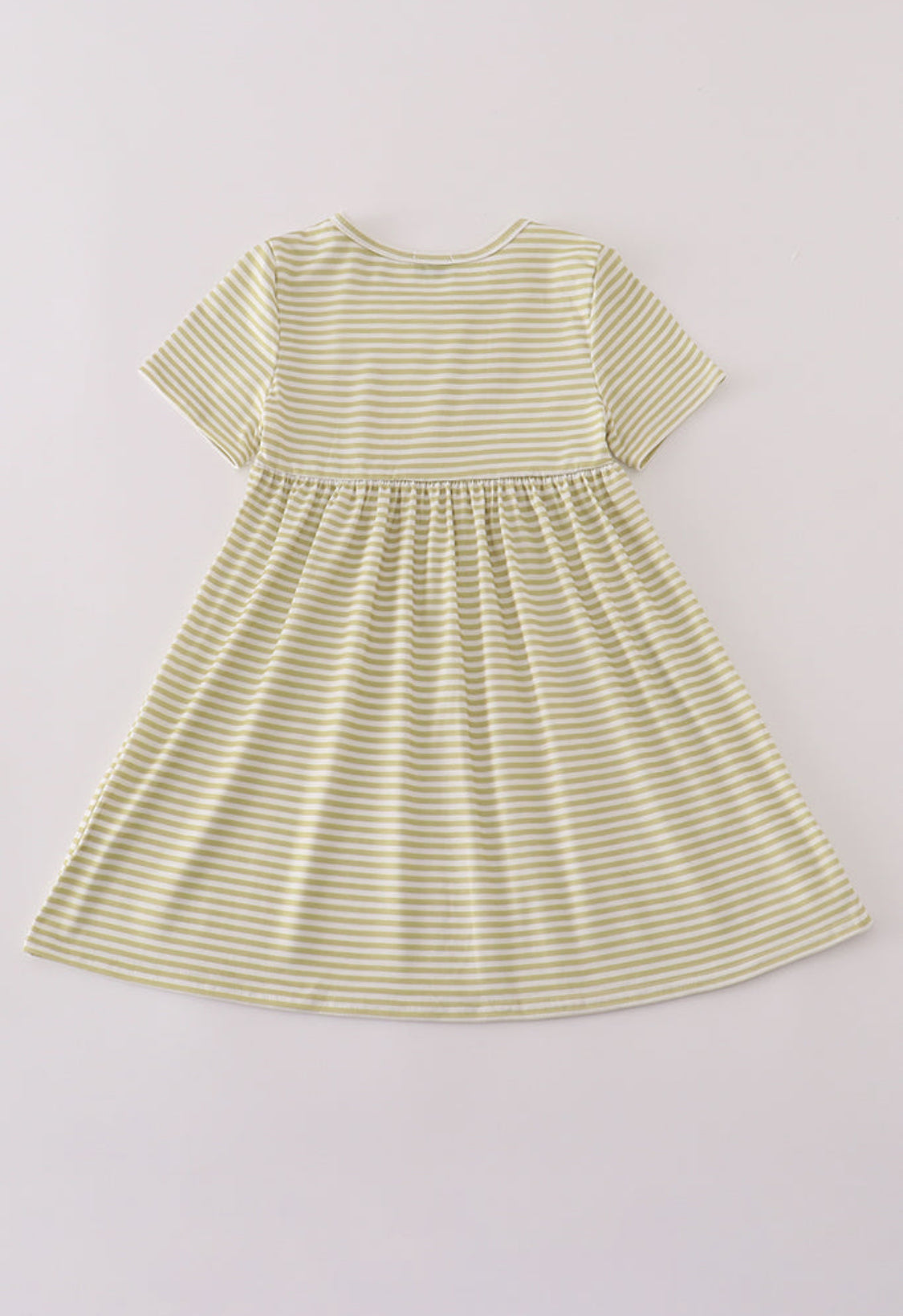 Pinecone Embroidery Stripe Dress