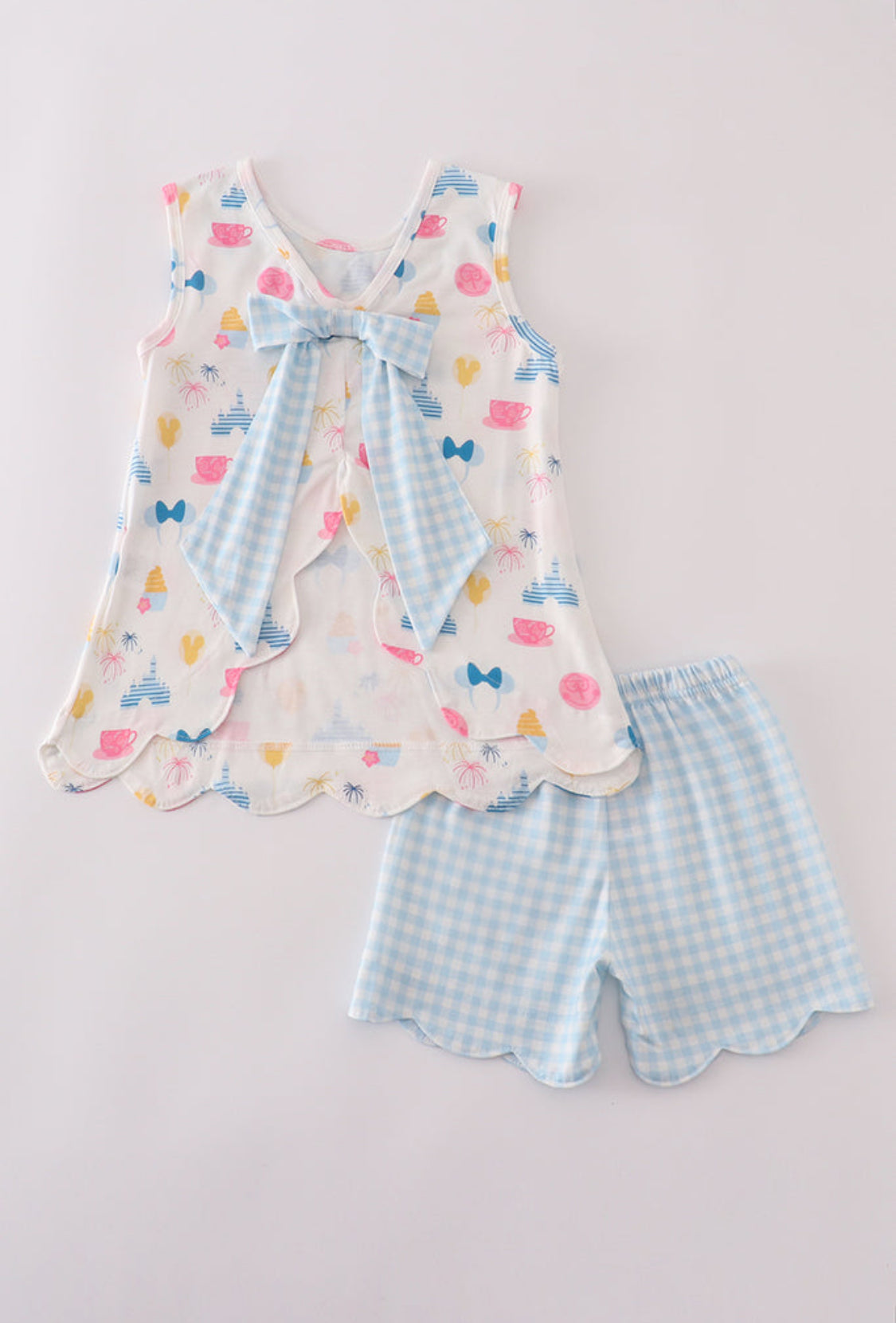 Fireworks Castle Print Girl’s Short Set