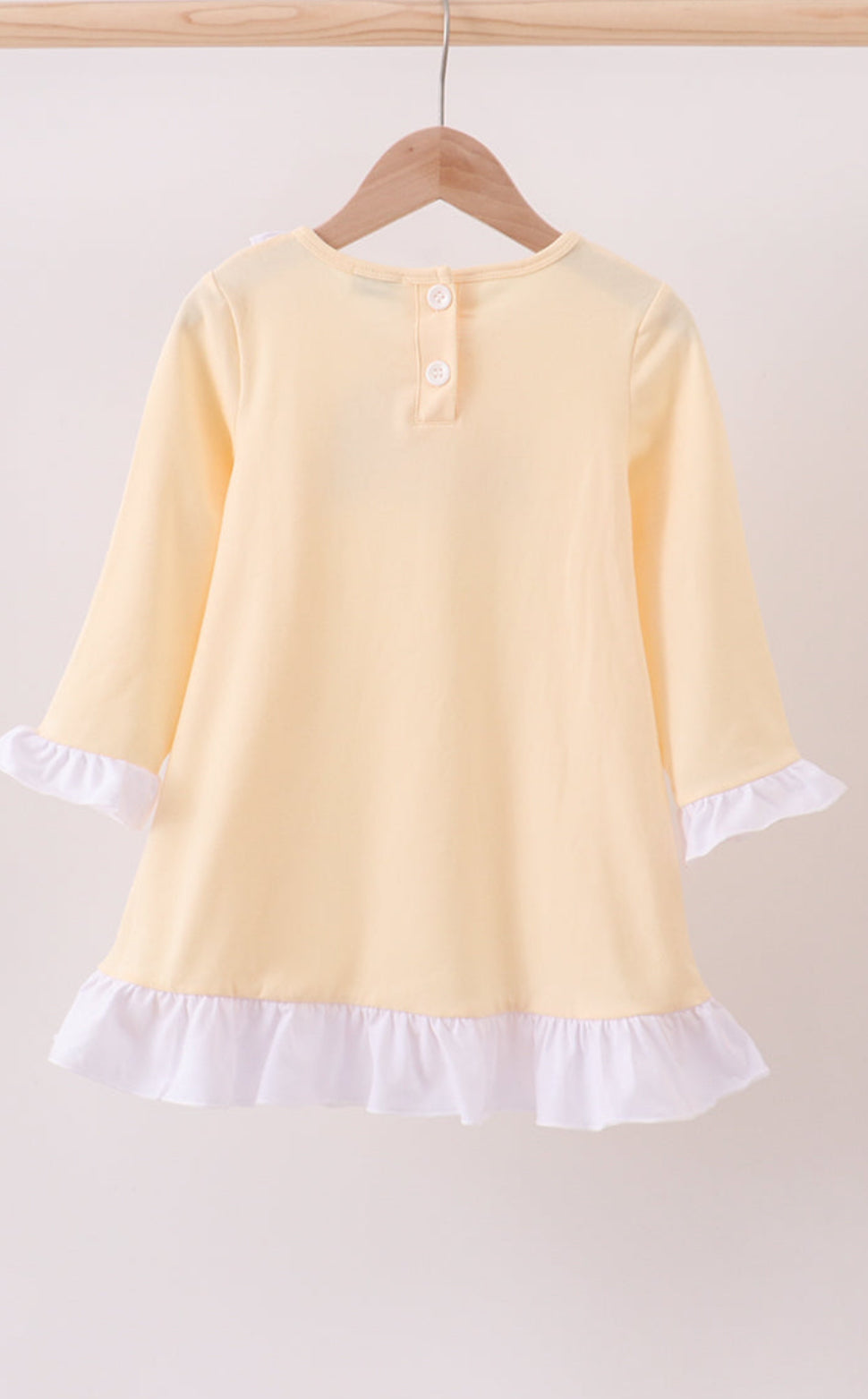 Beige Turkey Embroidery Ruffle Dress