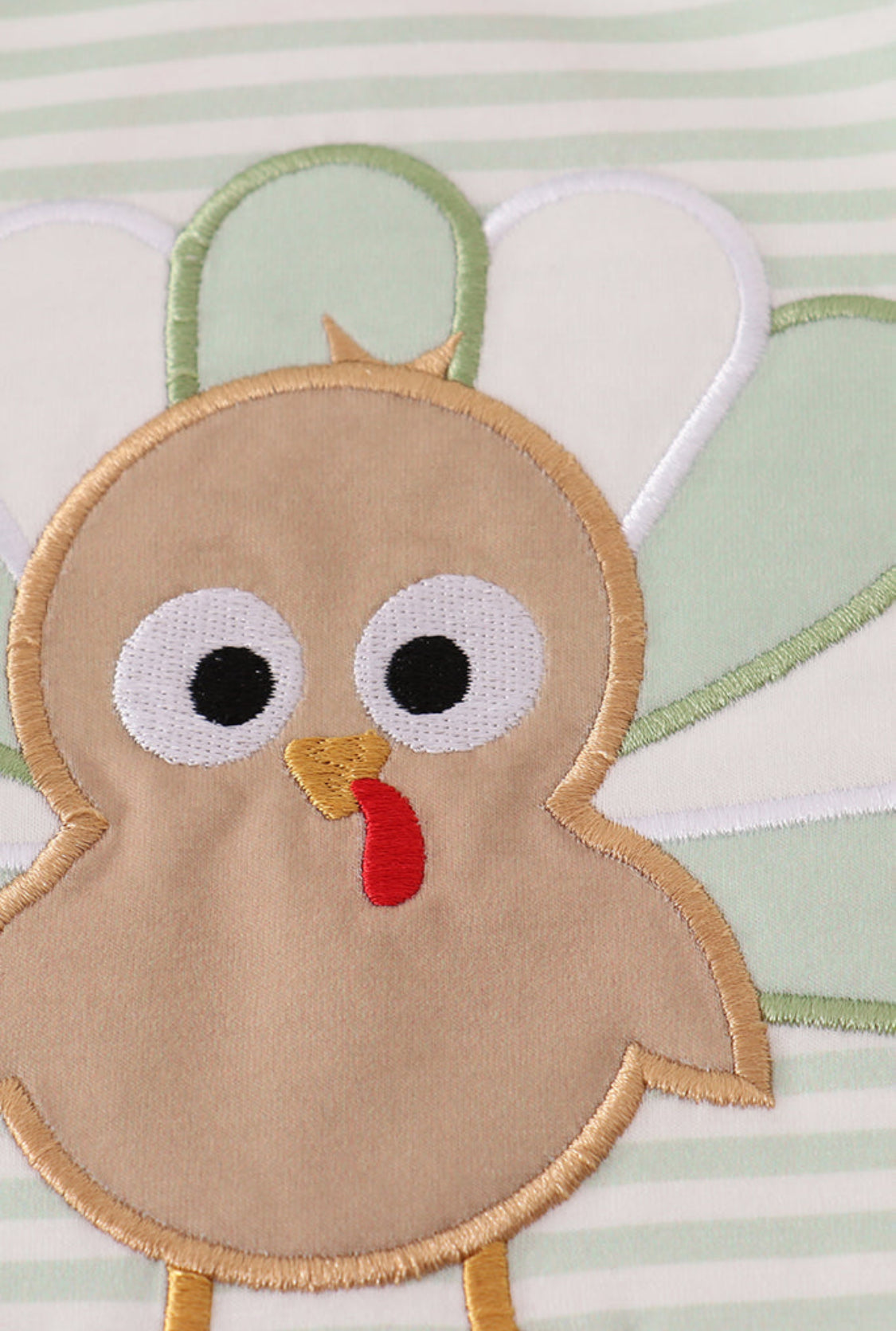 Sage Turkey Appliqué Stripe Boy’s Romper