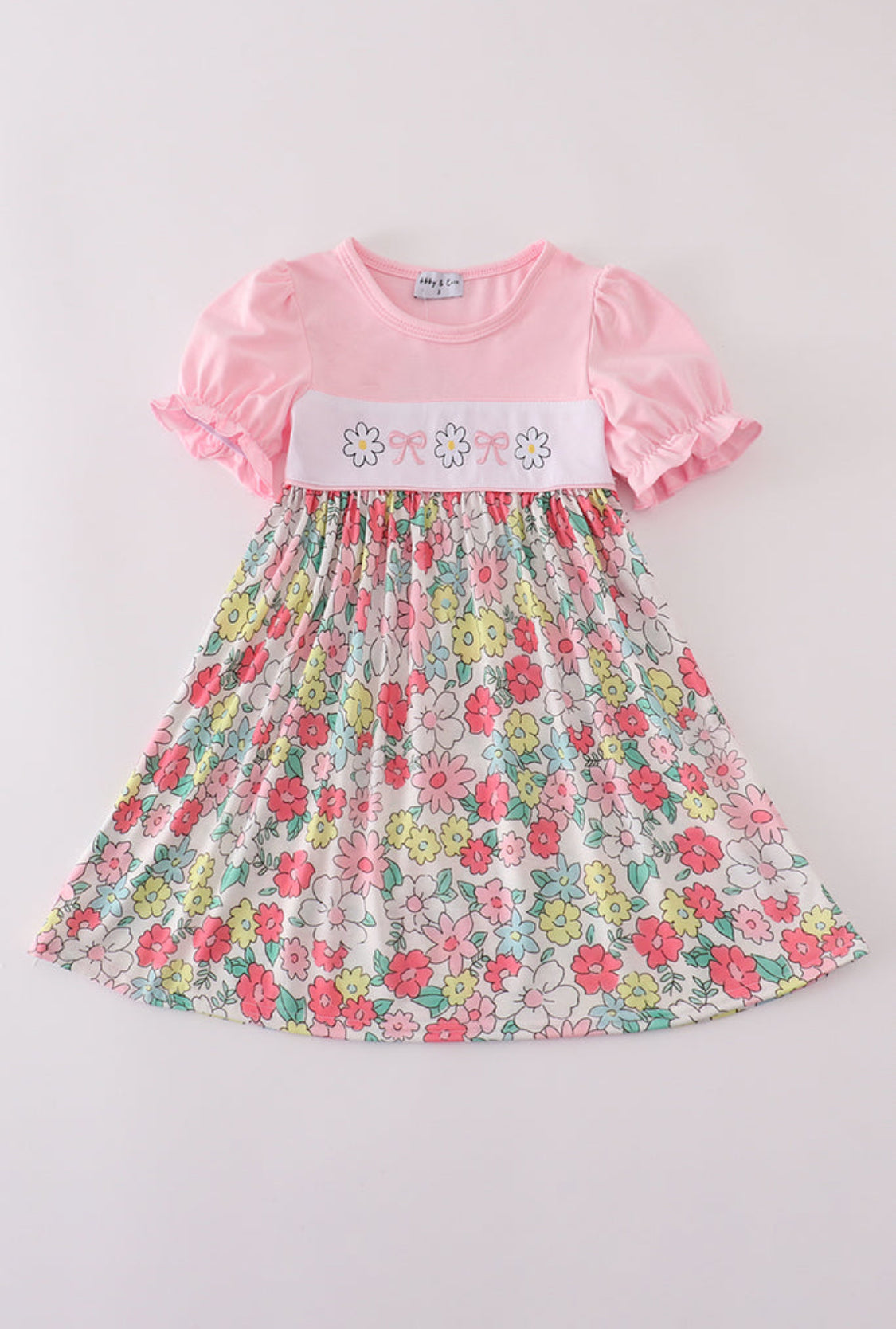 Pink Floral Embroidery Girl’s Dress