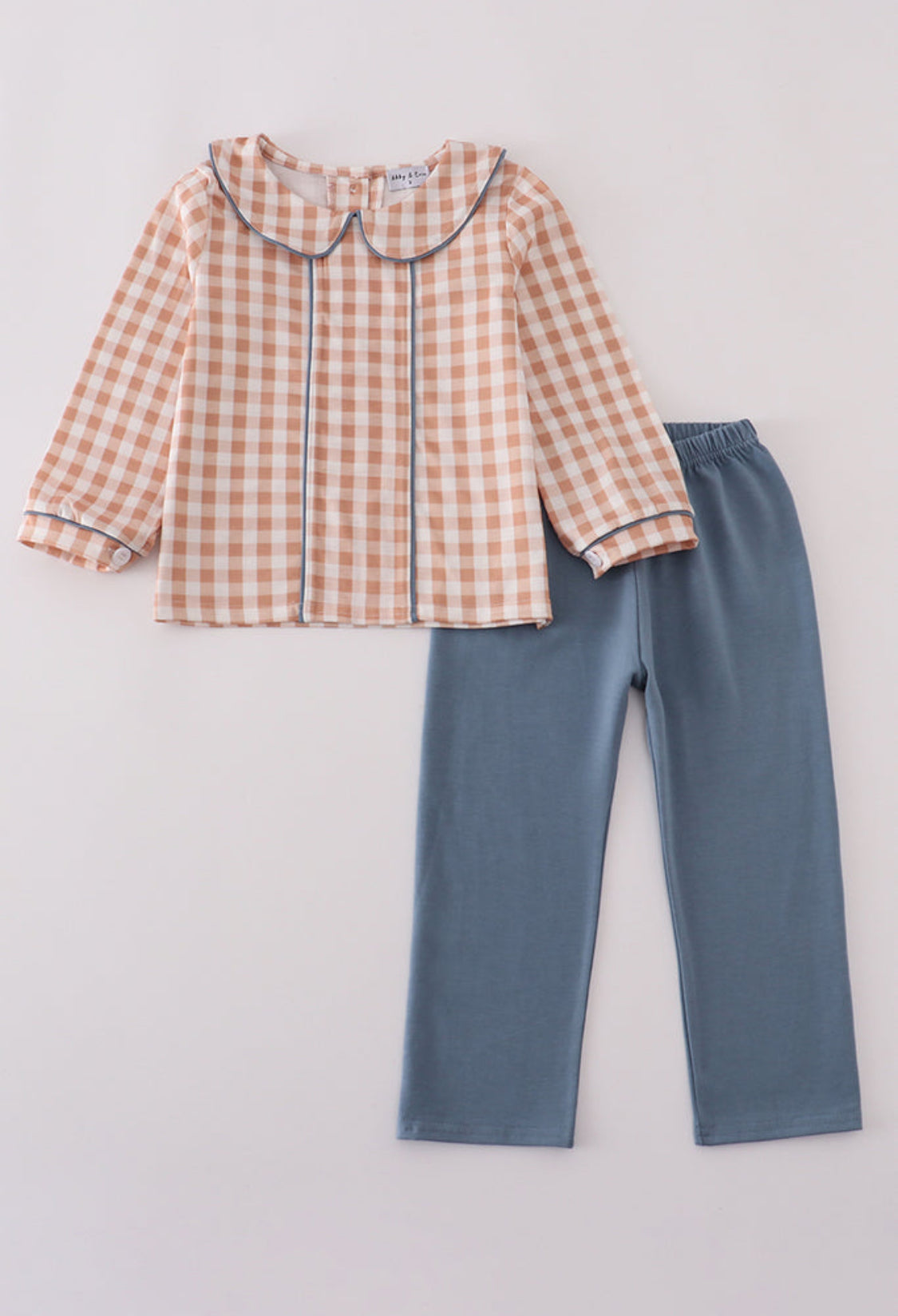 Orange Gingham Boy’s Pants Set
