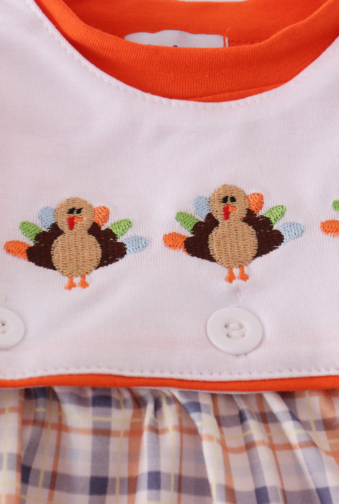 Orange Turkey Embroidery Boy’s Bubble