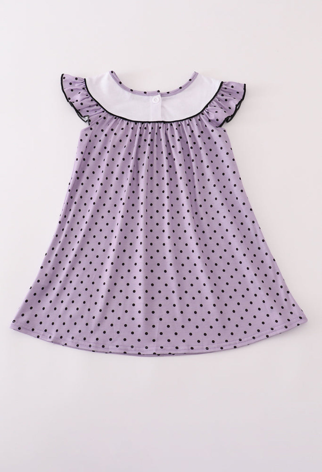Purple Halloween Dot Witch Embroidery Dress