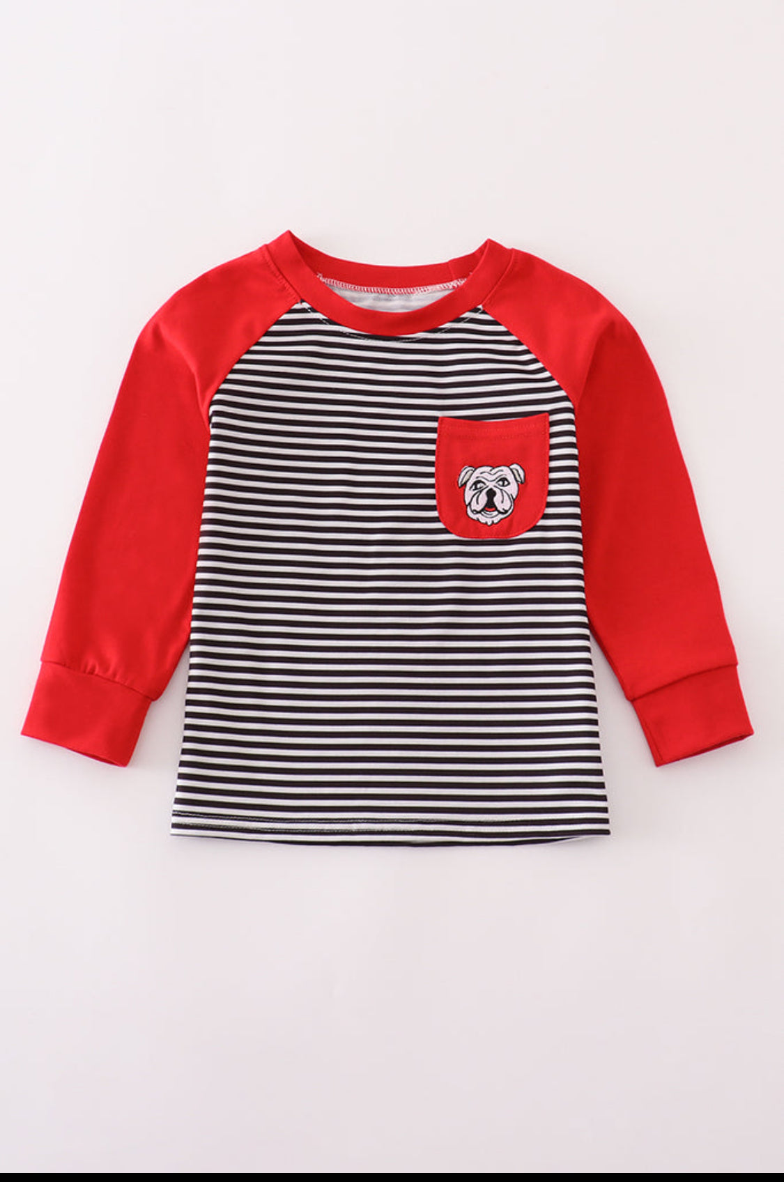 Georgia Bulldog Embroidery Stripe UNISEX Top