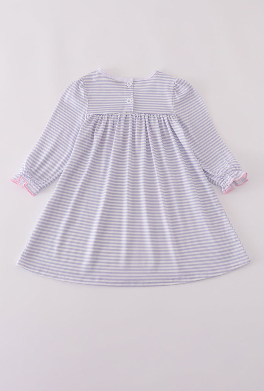Purple Puppy French Knot Stripe Dress