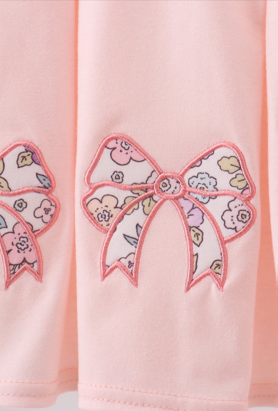 Pink Floral Bow Appliqué Girl’s Bloomer Set