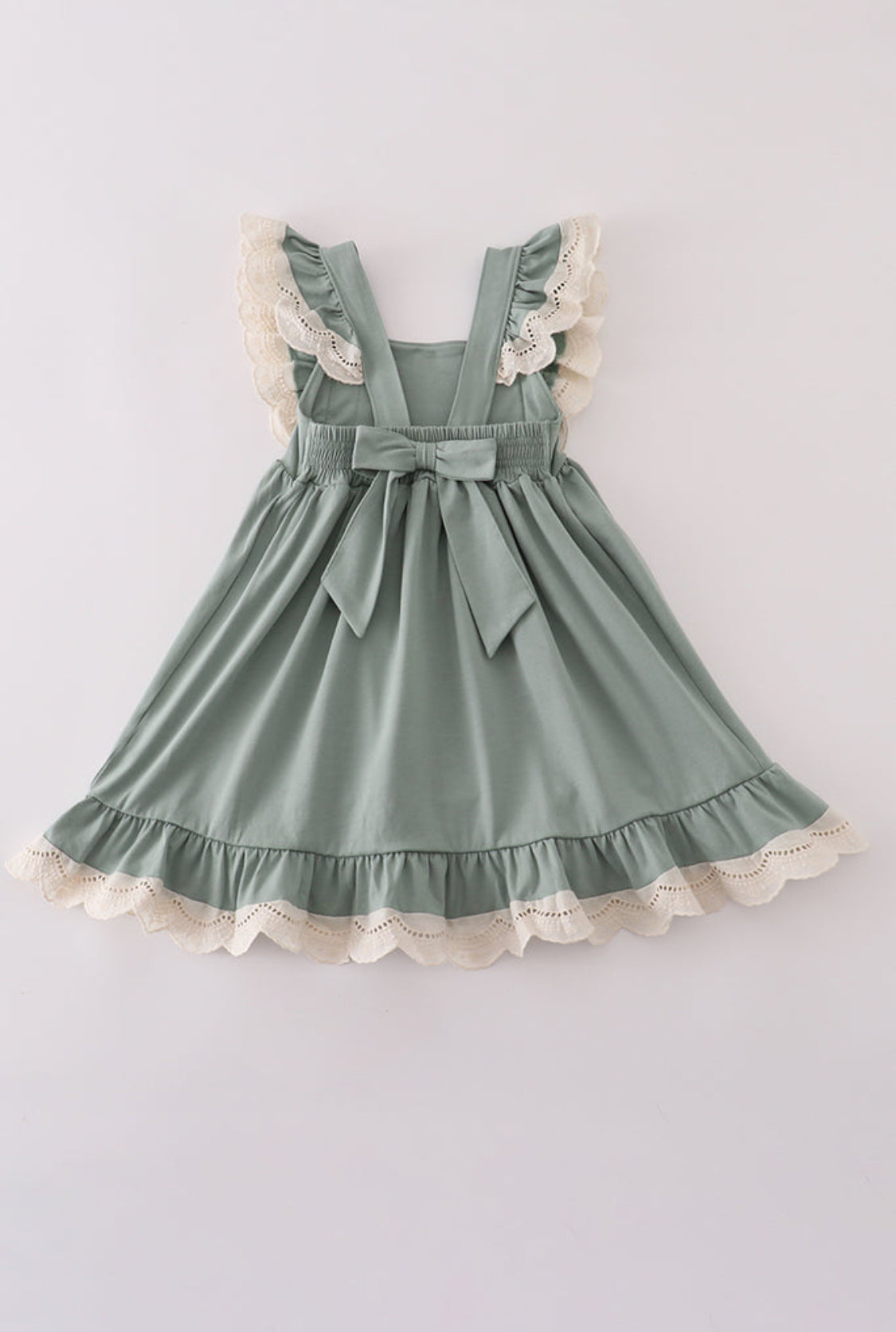 Sage Lace Ruffle Girl’s Dress