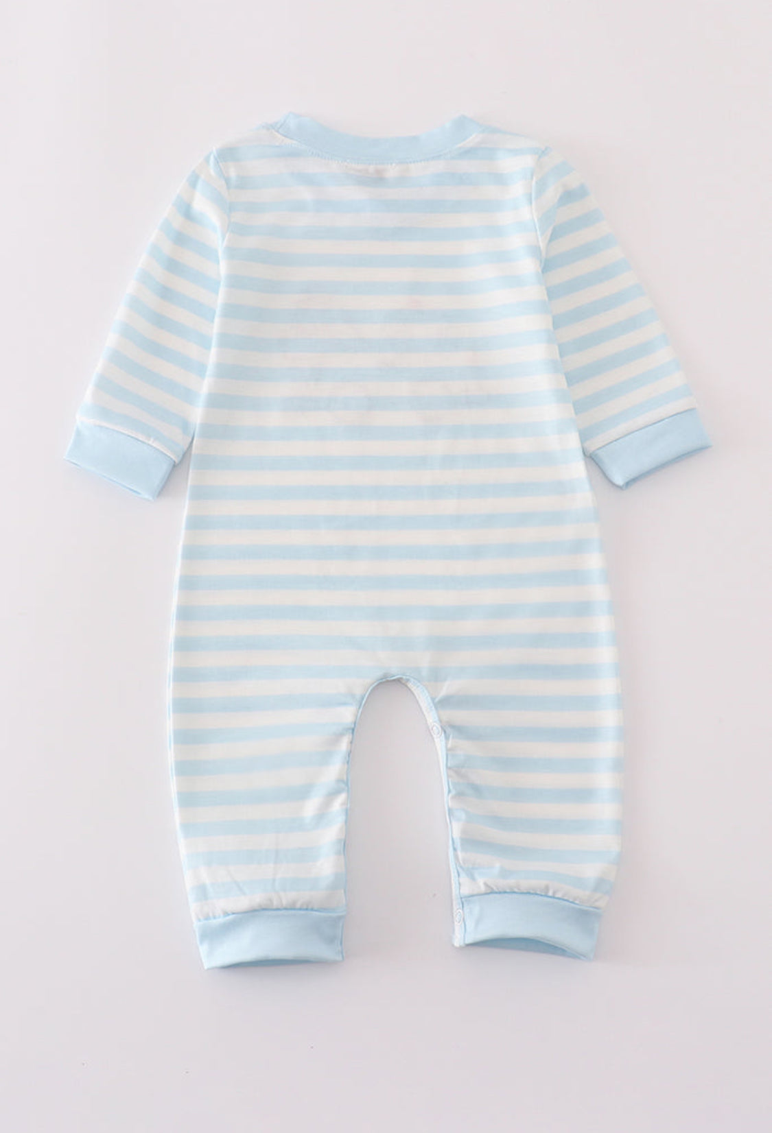 Blue Crane Appliqué Stripe Boy’s Romper