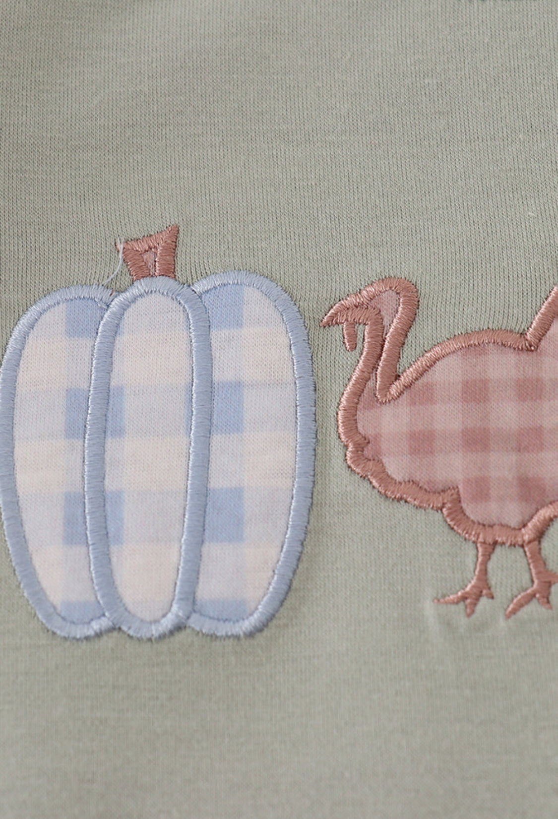 Sage Pumpkin Turkey Applique Boy’s Top