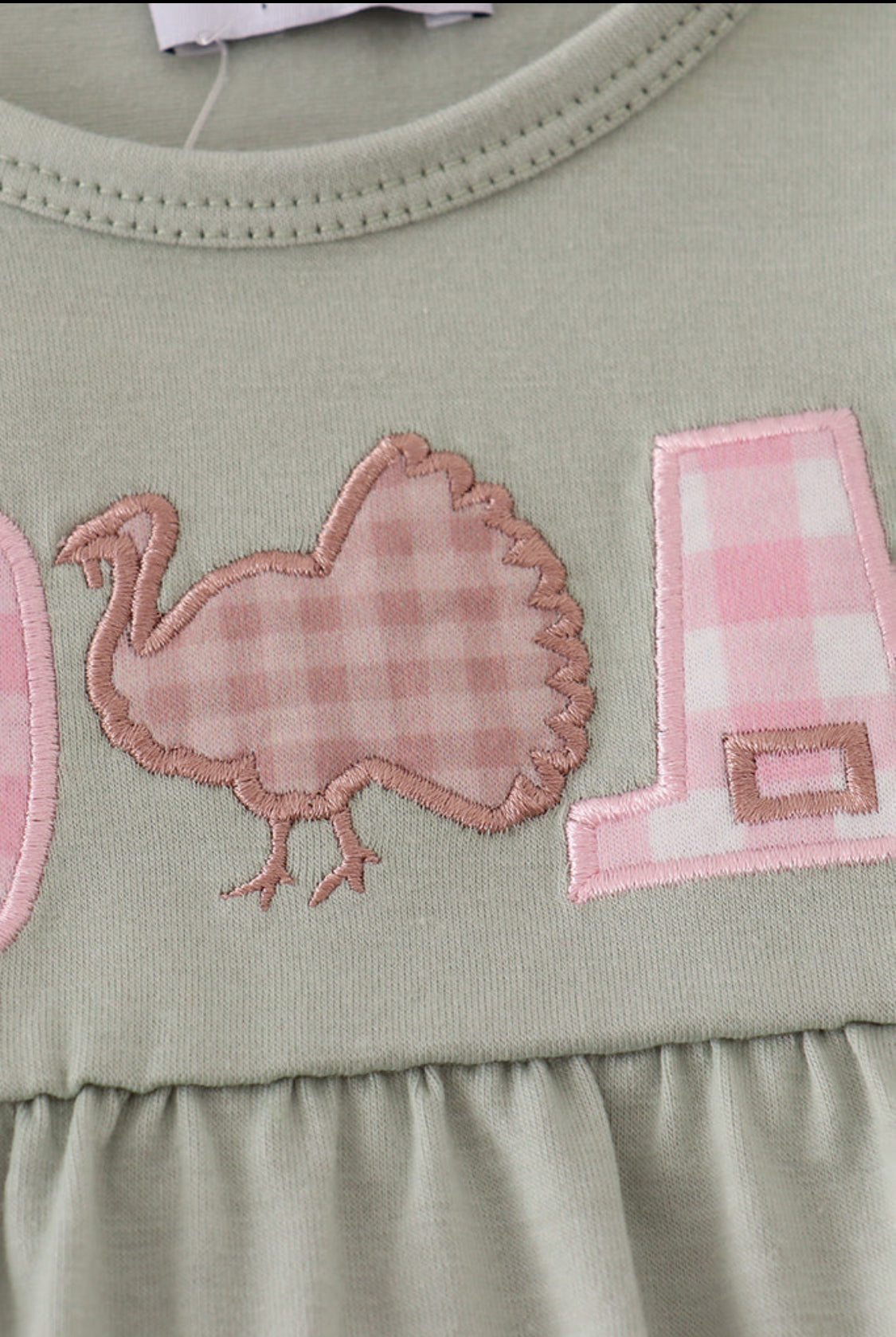 Pink Pumpkin Turkey Applique Ruffle Girl’s Bubble