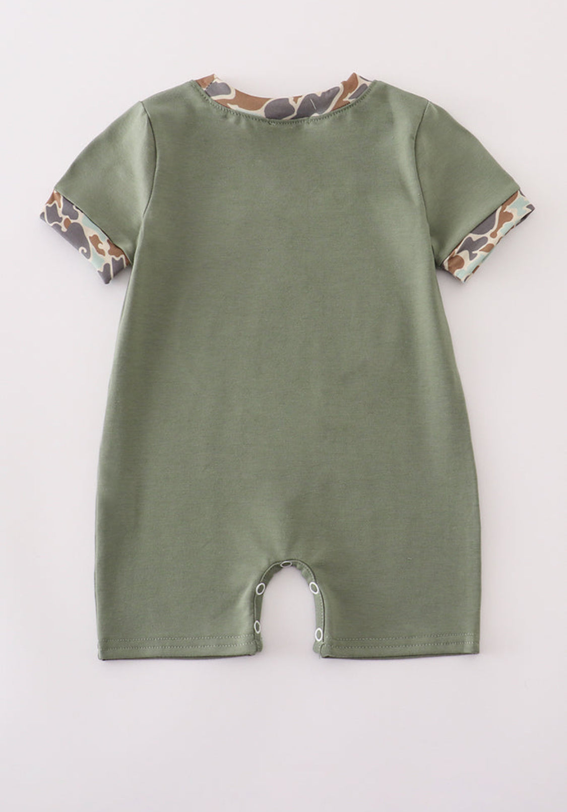 Camouflage Print Pumpkin Appliqué Boy’s Romper