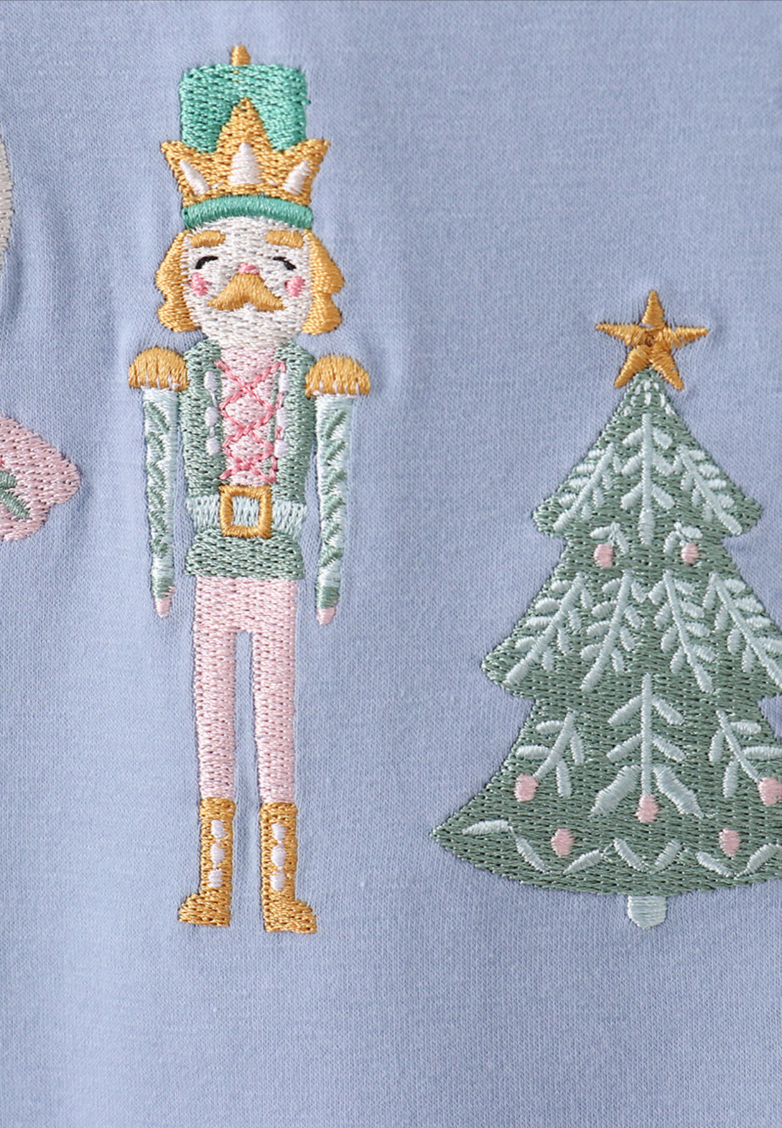 Blue Nutcracker Embroidery Ruffle Girl’s Pants Set