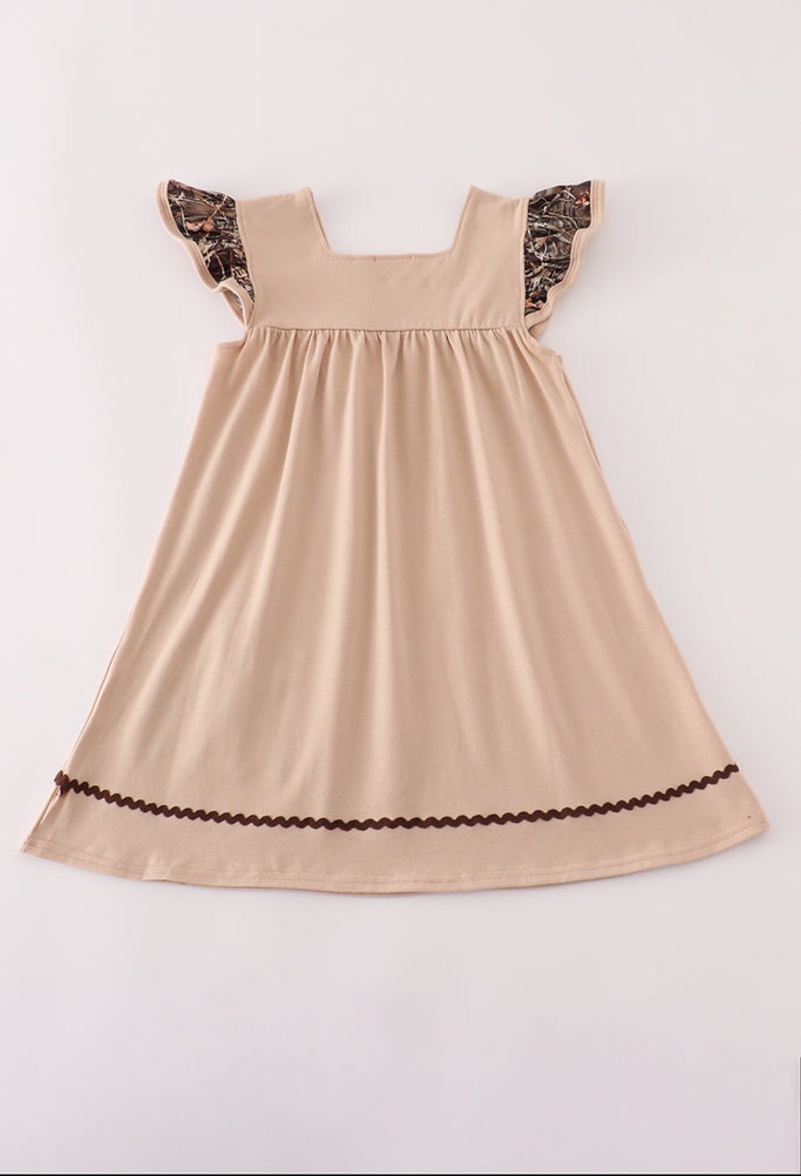 Camouflage Hound Embroidery Girl’s Ruffle Dress
