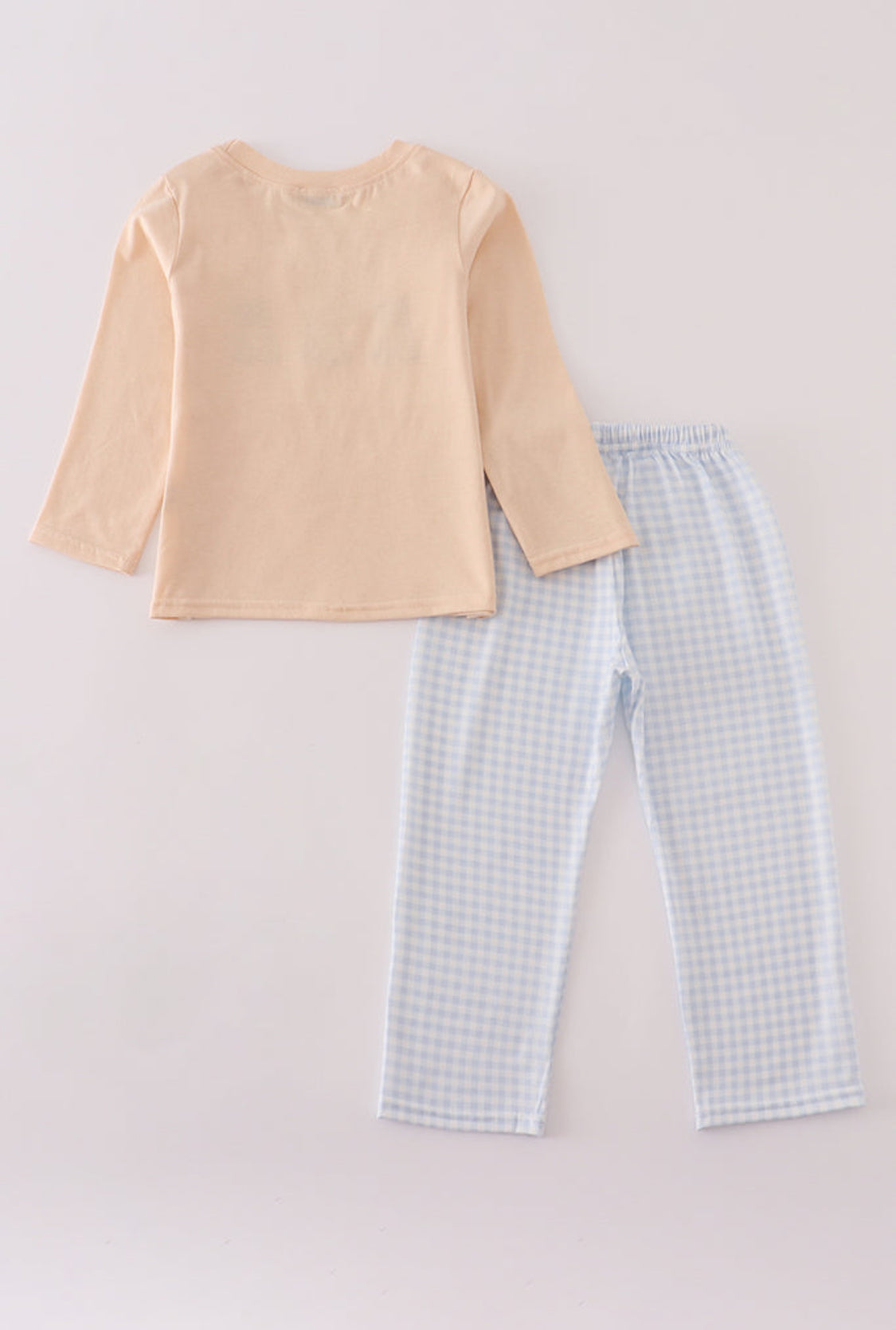 Cream Puppy Embroidery Boy’s Pants Set