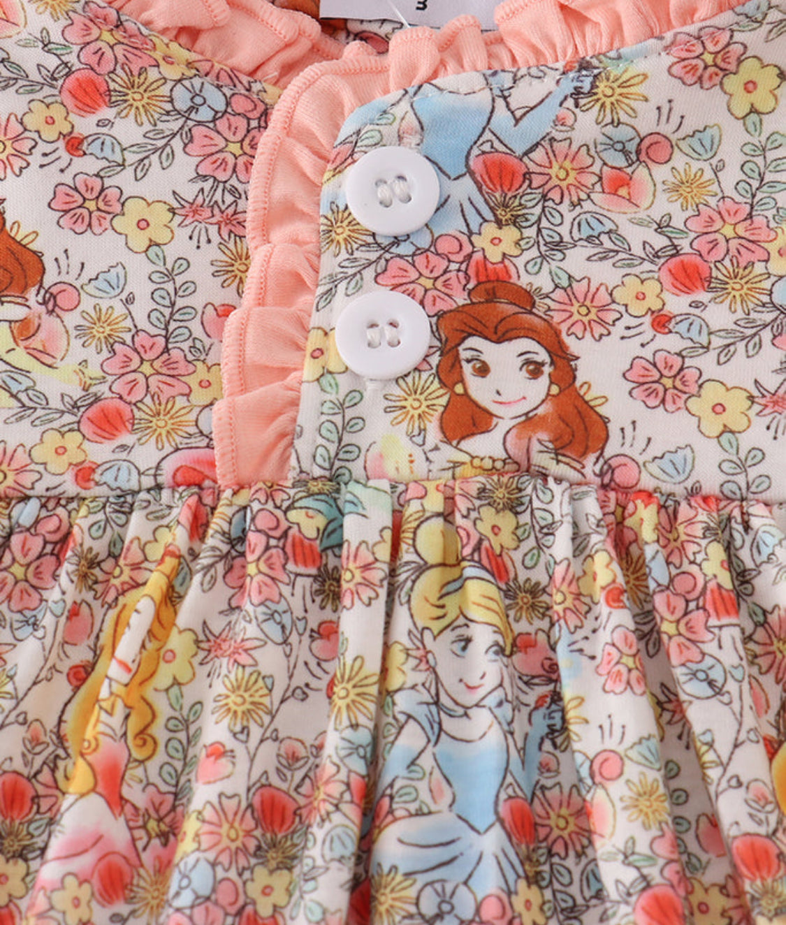 Princess Floral Print Ruffle Gown