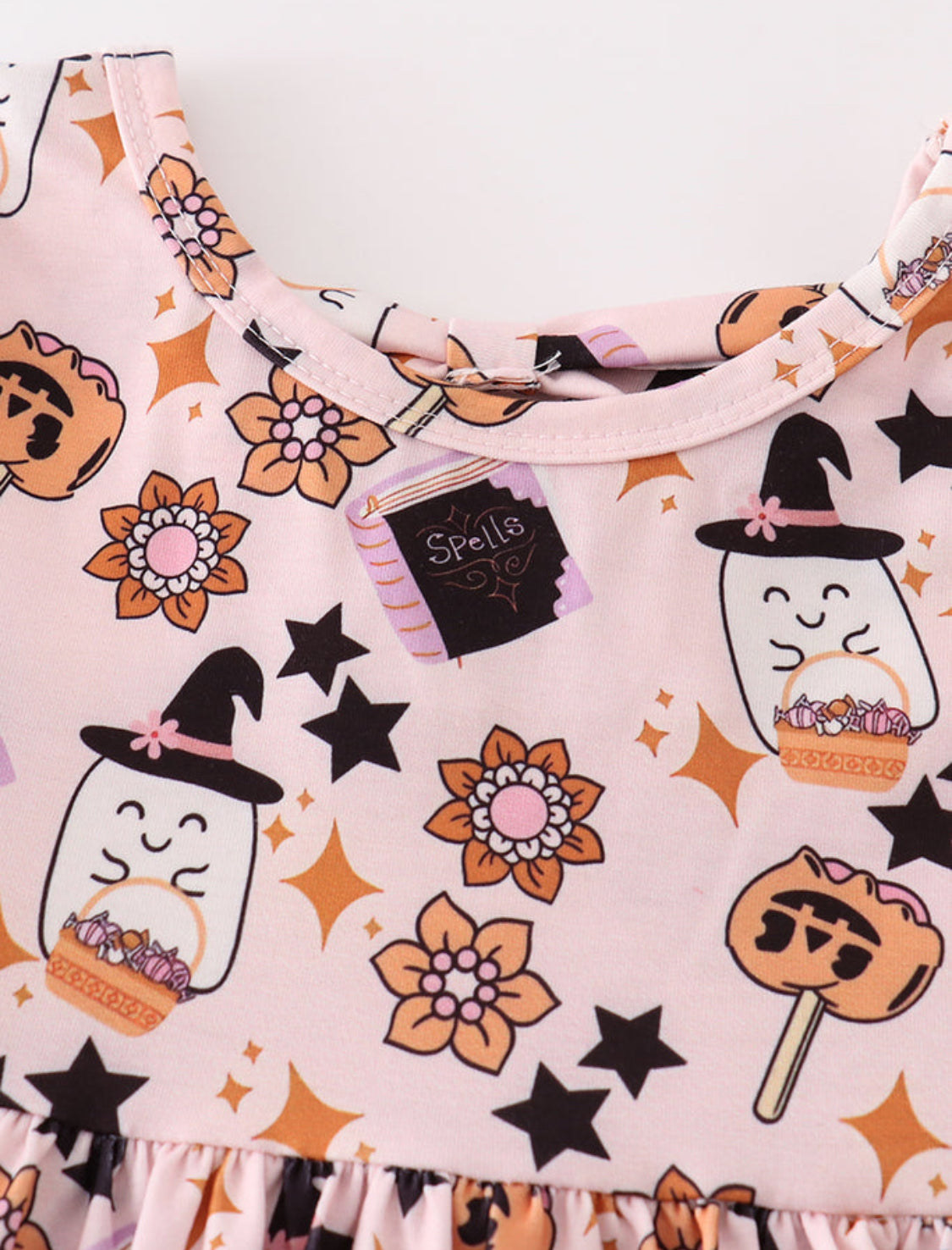 Pink Halloween Pumpkin Twirl Dress